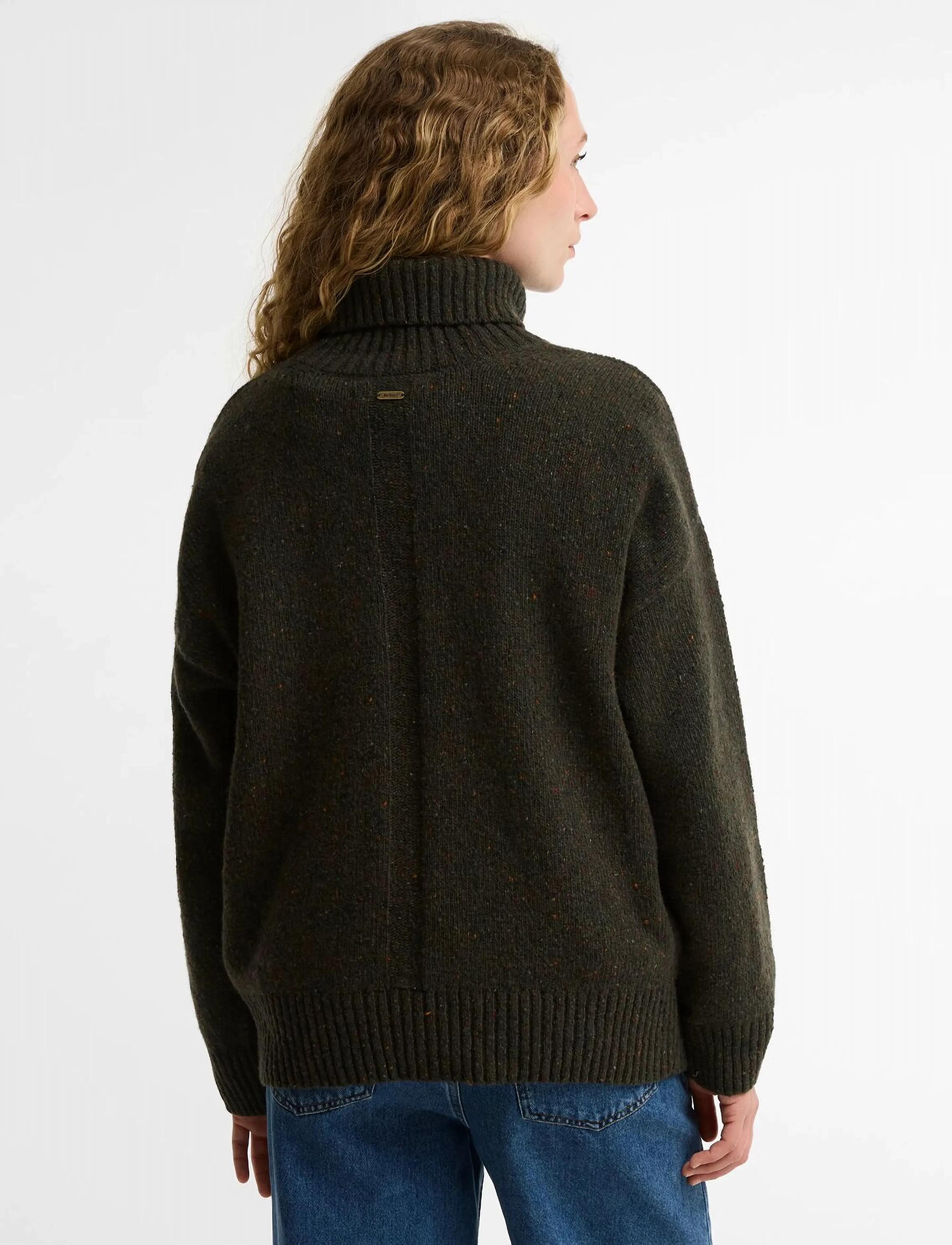 Barbour - Barbour Stanford Fleck Knitted Jumper - stickade tröjor - olive - 4