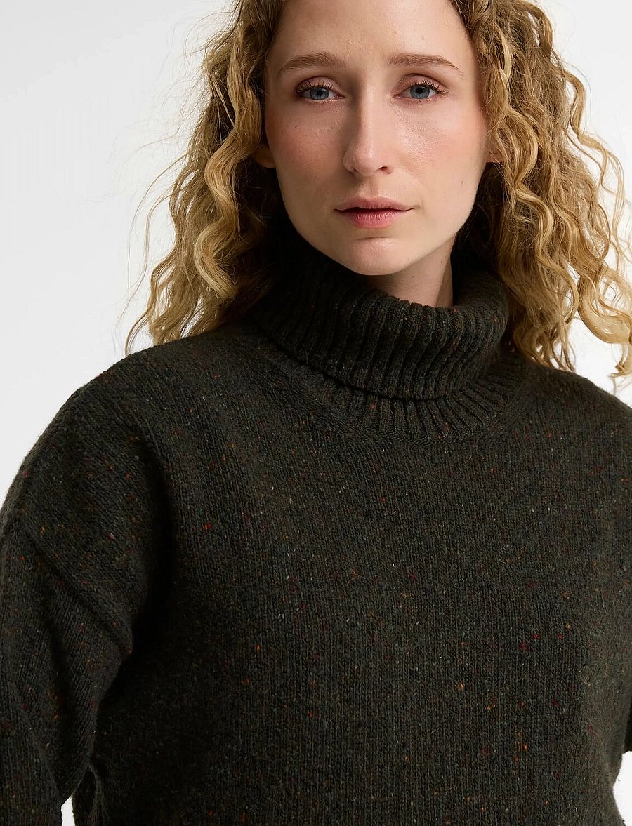 Barbour - Barbour Stanford Fleck Knitted Jumper - stickade tröjor - olive - 5