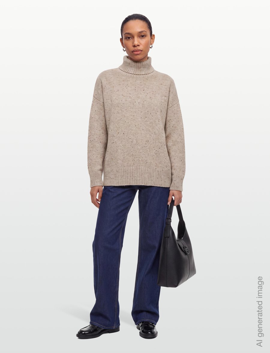 Barbour - Barbour Stanford Fleck Knitted Jumper - striktrøjer - warm trench - 0