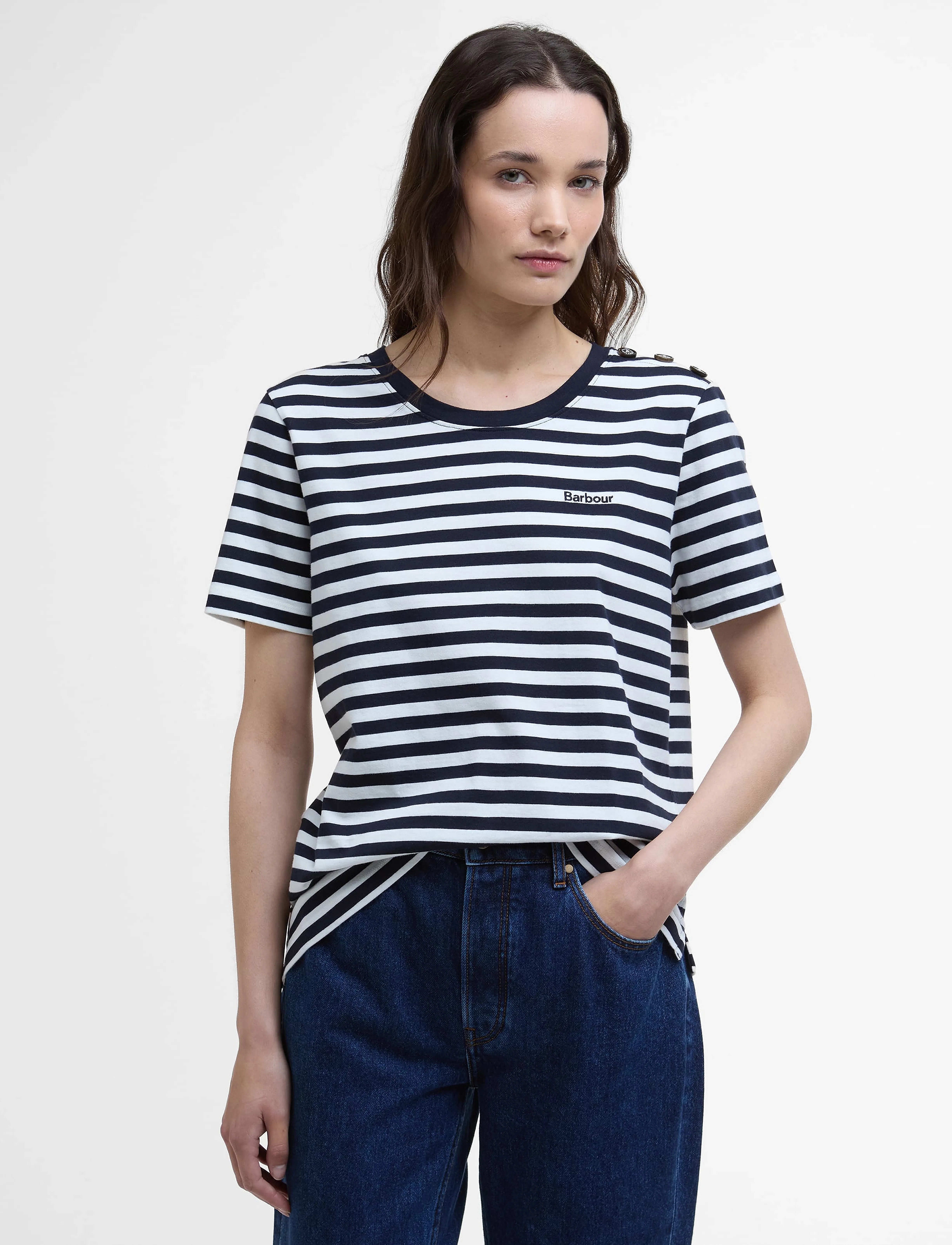 Barbour Barbour Ferryside Top, 38, Navy, T-Shirts & Toppe > Kortærmede, Dame