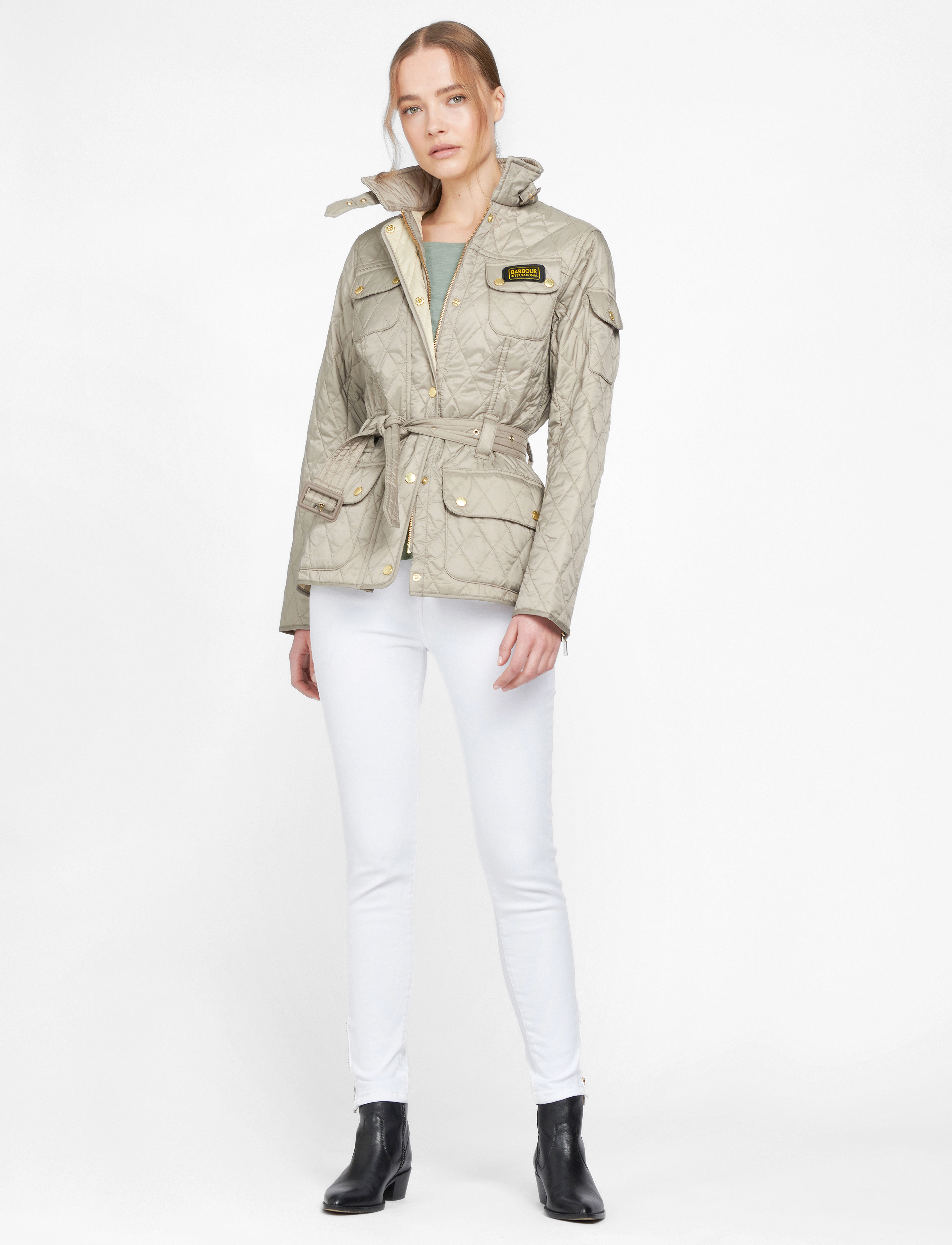 Barbour - B.Intl International Q Doeskin-10 - vestes de printemps - taupe/pearl - 4
