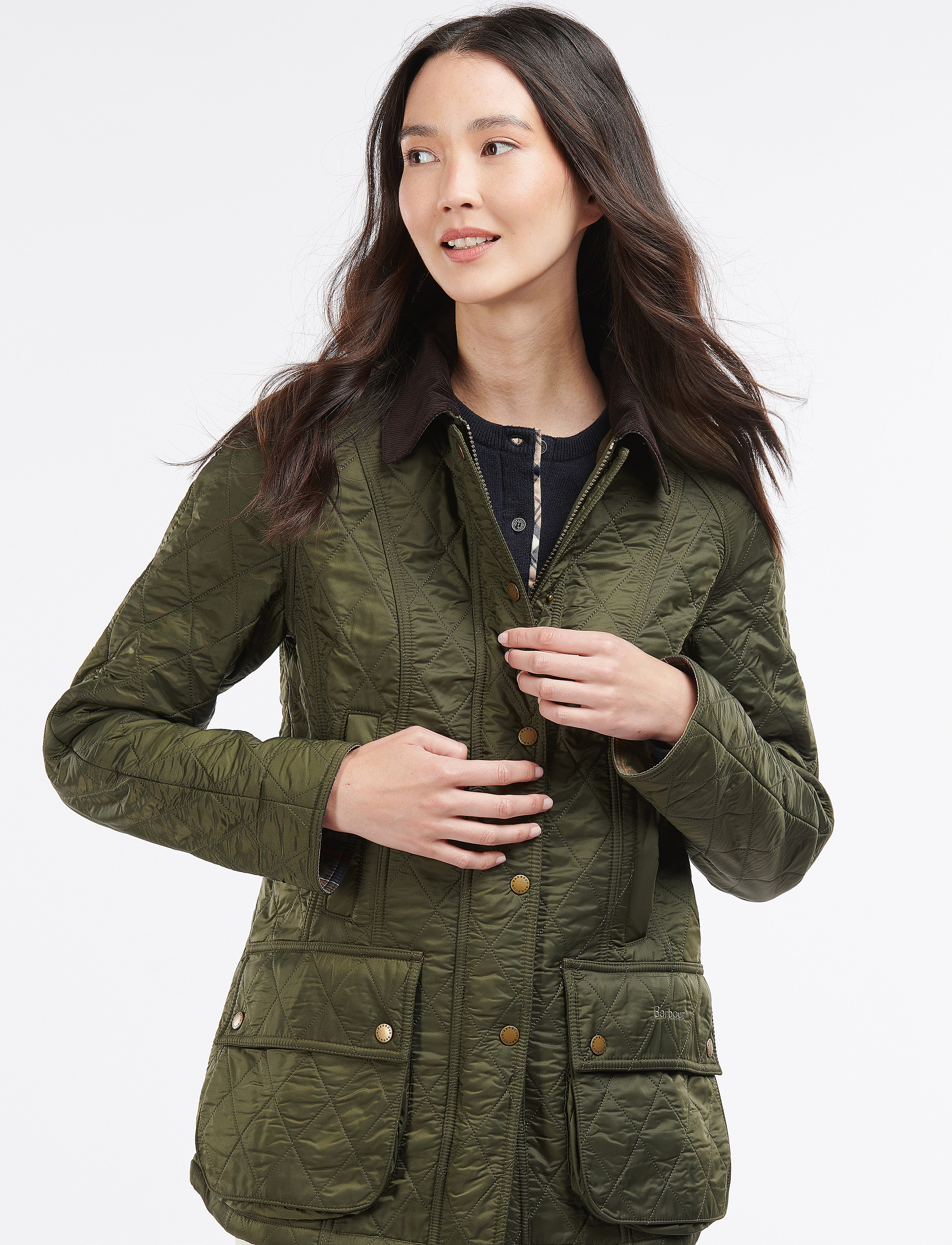 Barbour Barbour Beadnell Polarquilt, 36, Green, Jakker > Quiltede Jakker, Dame
