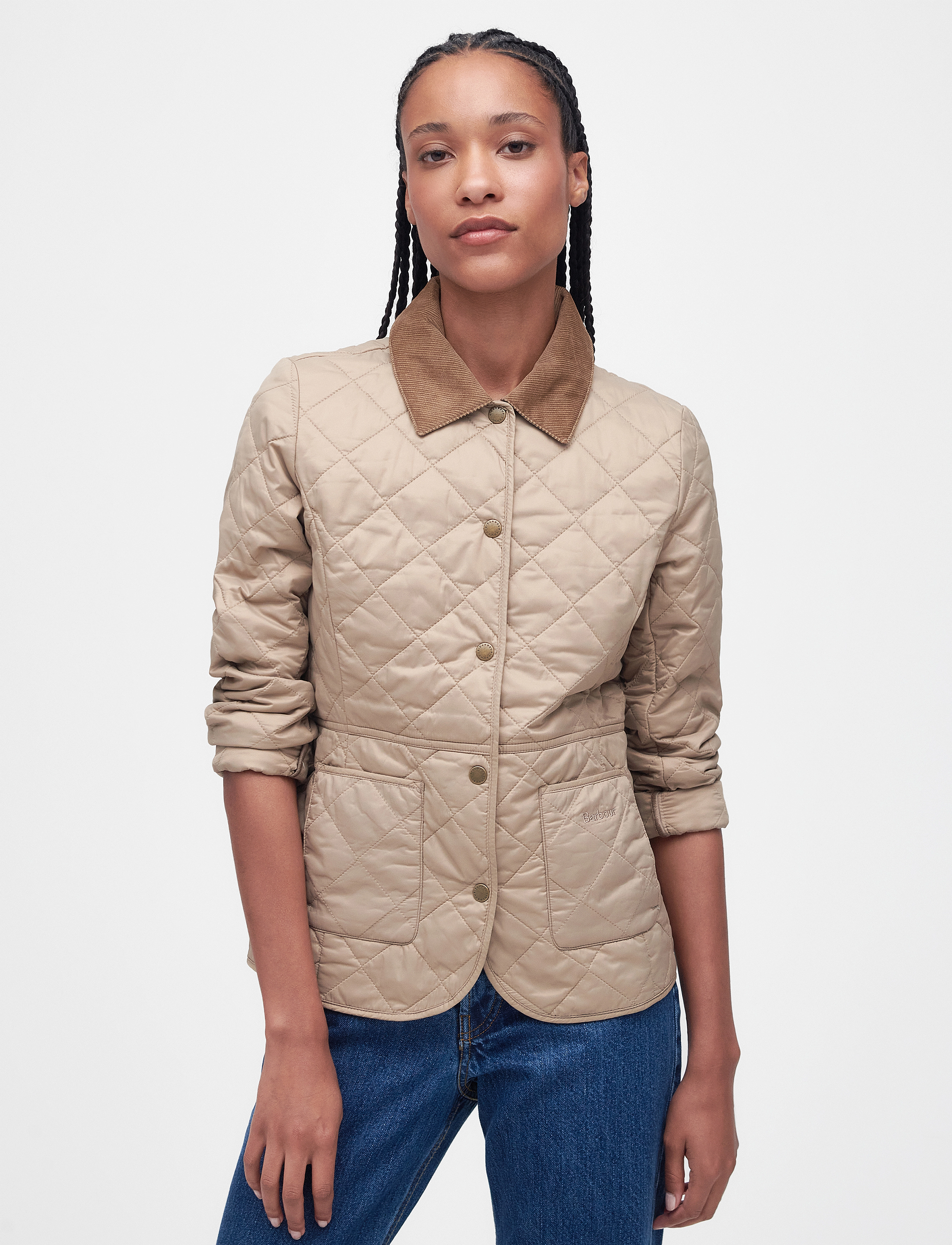 Barbour Barbour Deveron Quilt, 40, Beige, Jakker > Quiltede Jakker, Dame
