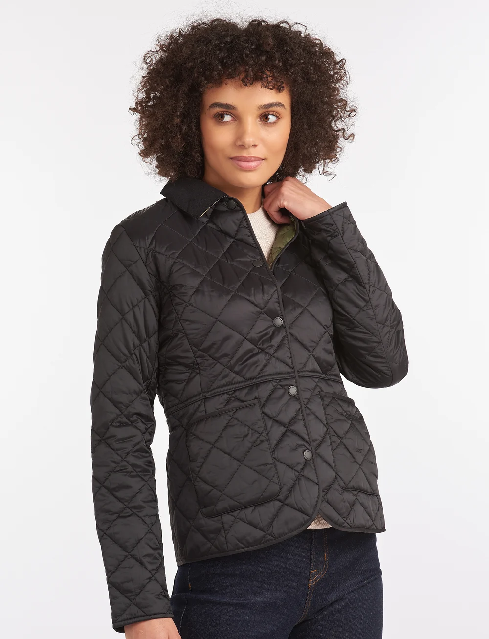 Barbour|JUMPERS (Deveron Quilted Jacket - Black/Olive ( Barbour Barbour Deveron Quilt (ARBLQU1012) - Quilted jackets