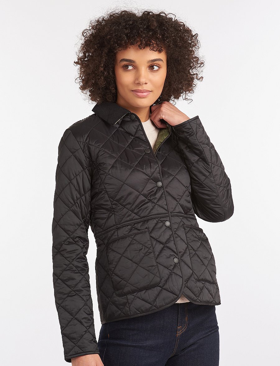 Barbour - Barbour Deveron Quilt - quilted jackets - black/olive - 0