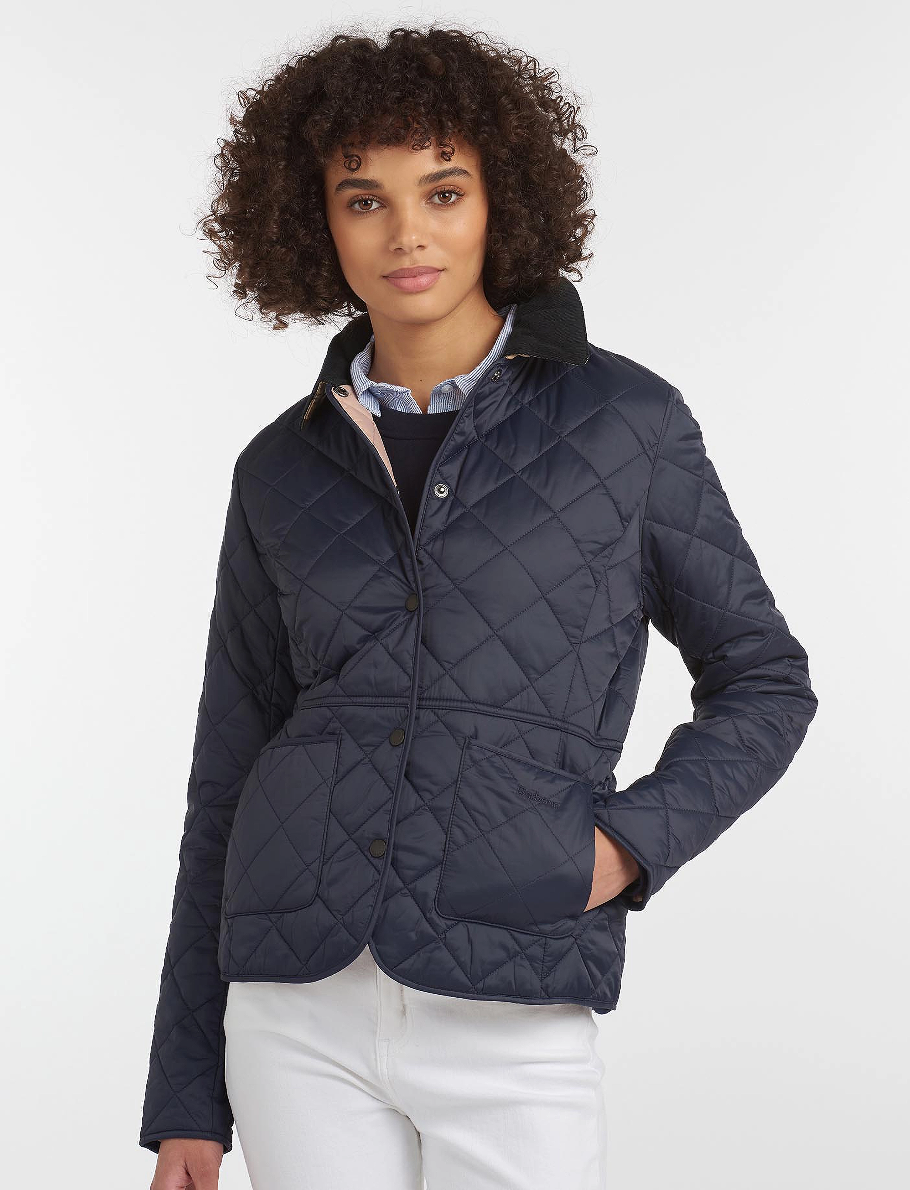 Barbour Barbour Deveron Quilt, 36, Blue, Jakker > Quiltede Jakker, Dame