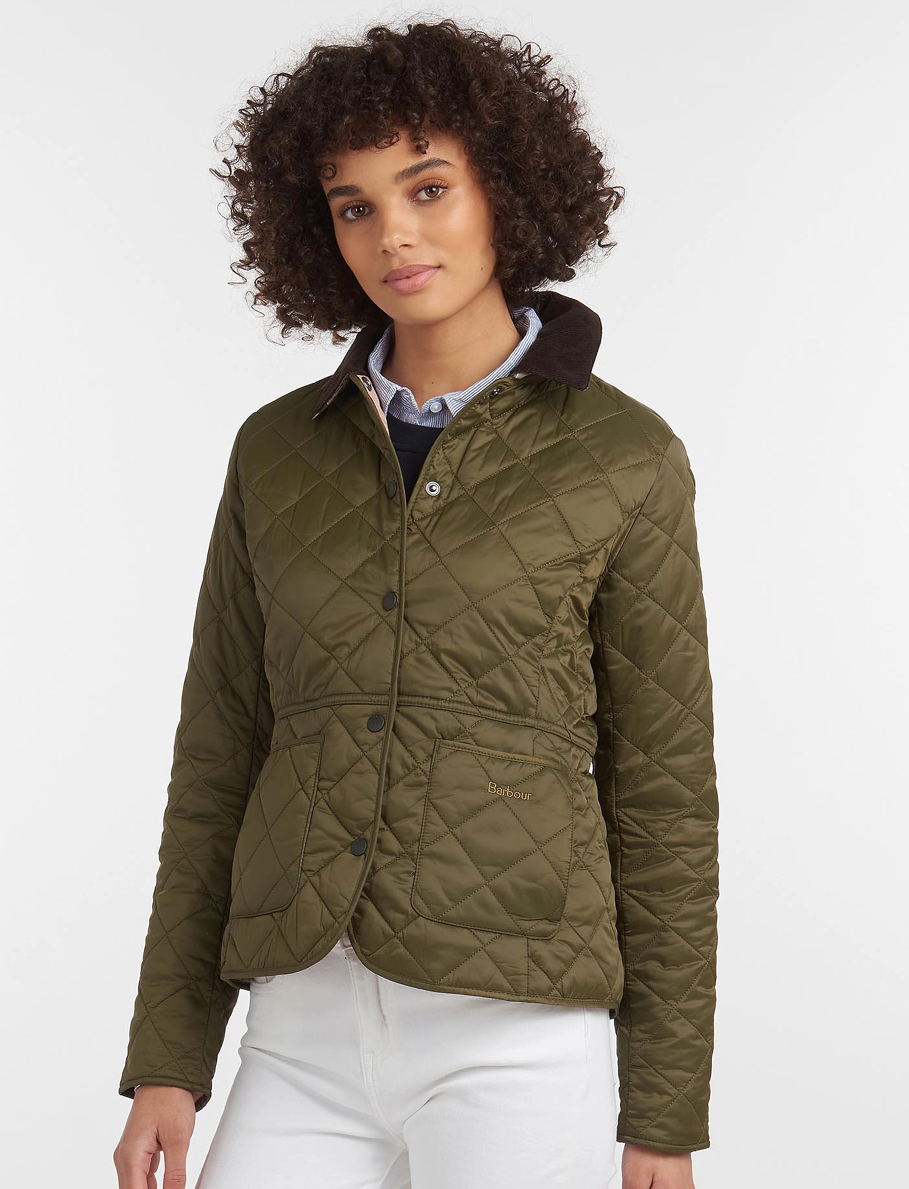 Barbour Barbour Deveron Quilt - Barbour - OLIVE/PALE PINK / green