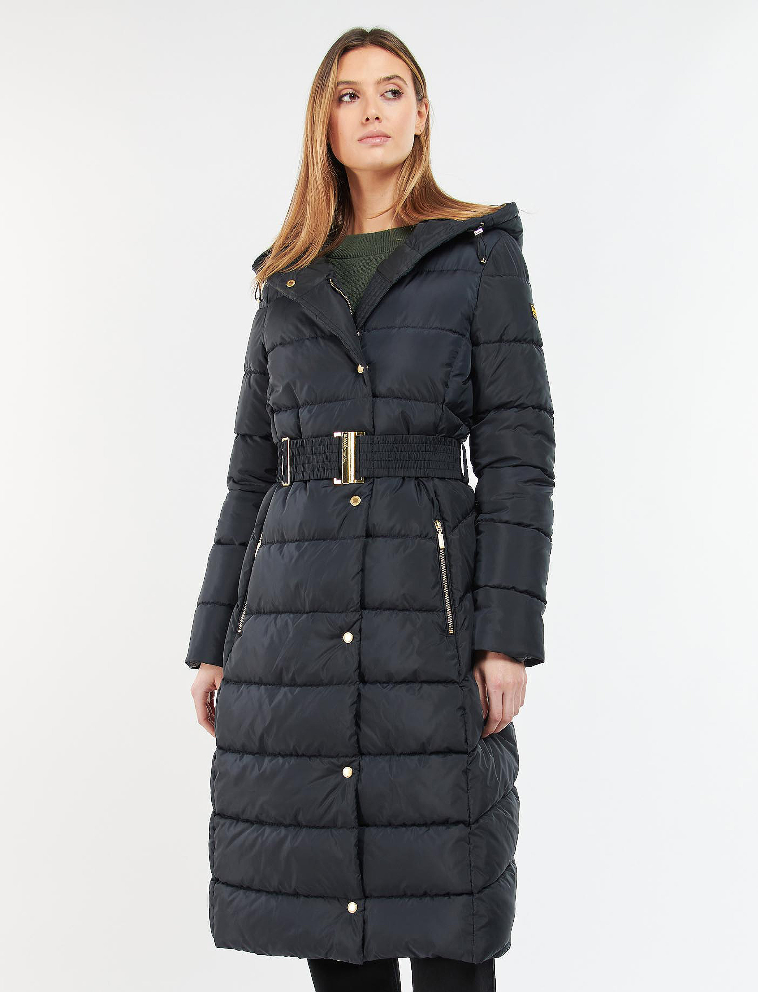 Barbour B.int Track Line Qult, 46, Black, Frakker > Vatterede Frakker, Dame