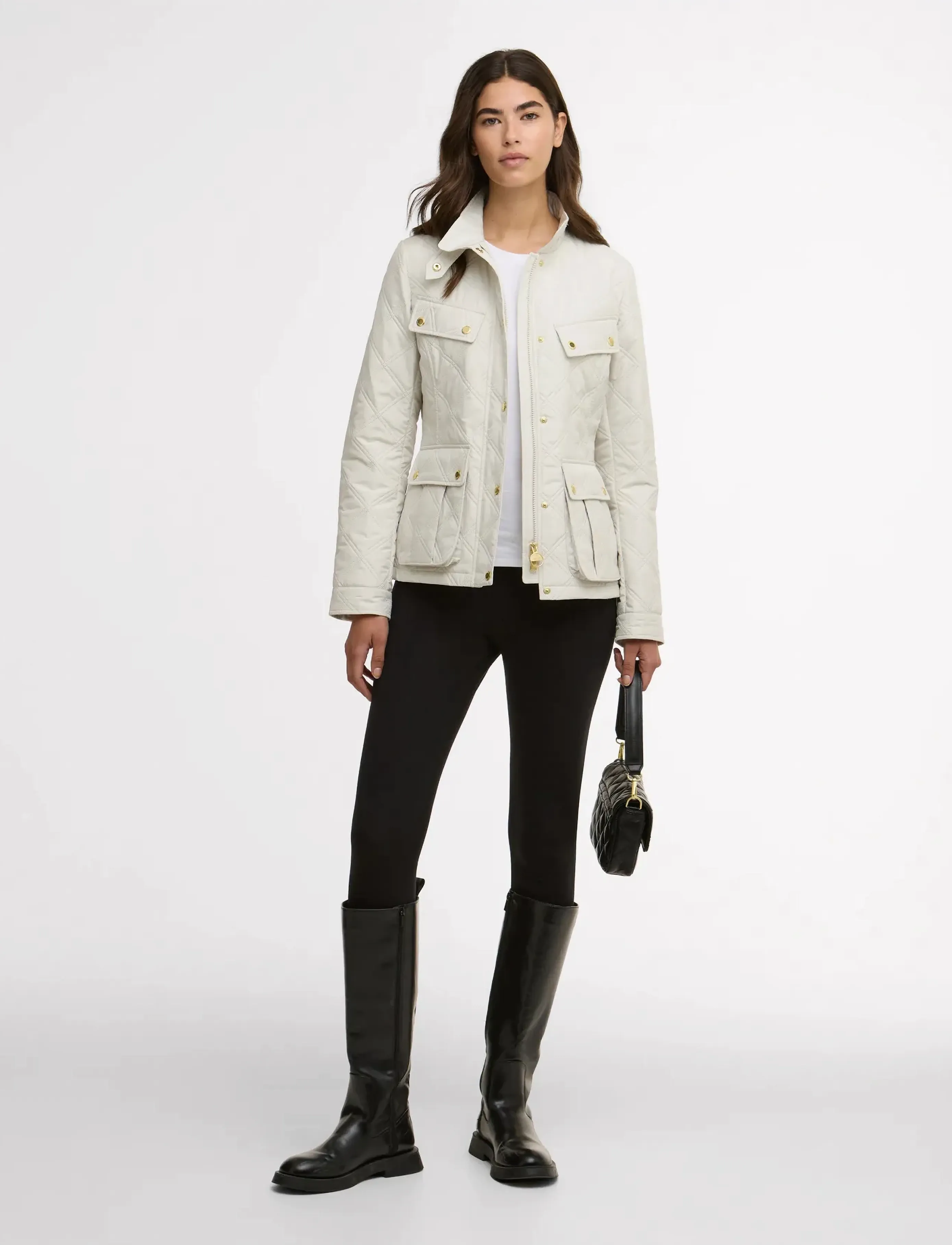 Barbour - B.intl Halsey Quilt - kurtki zimowe - silver birch/silver birch - 3
