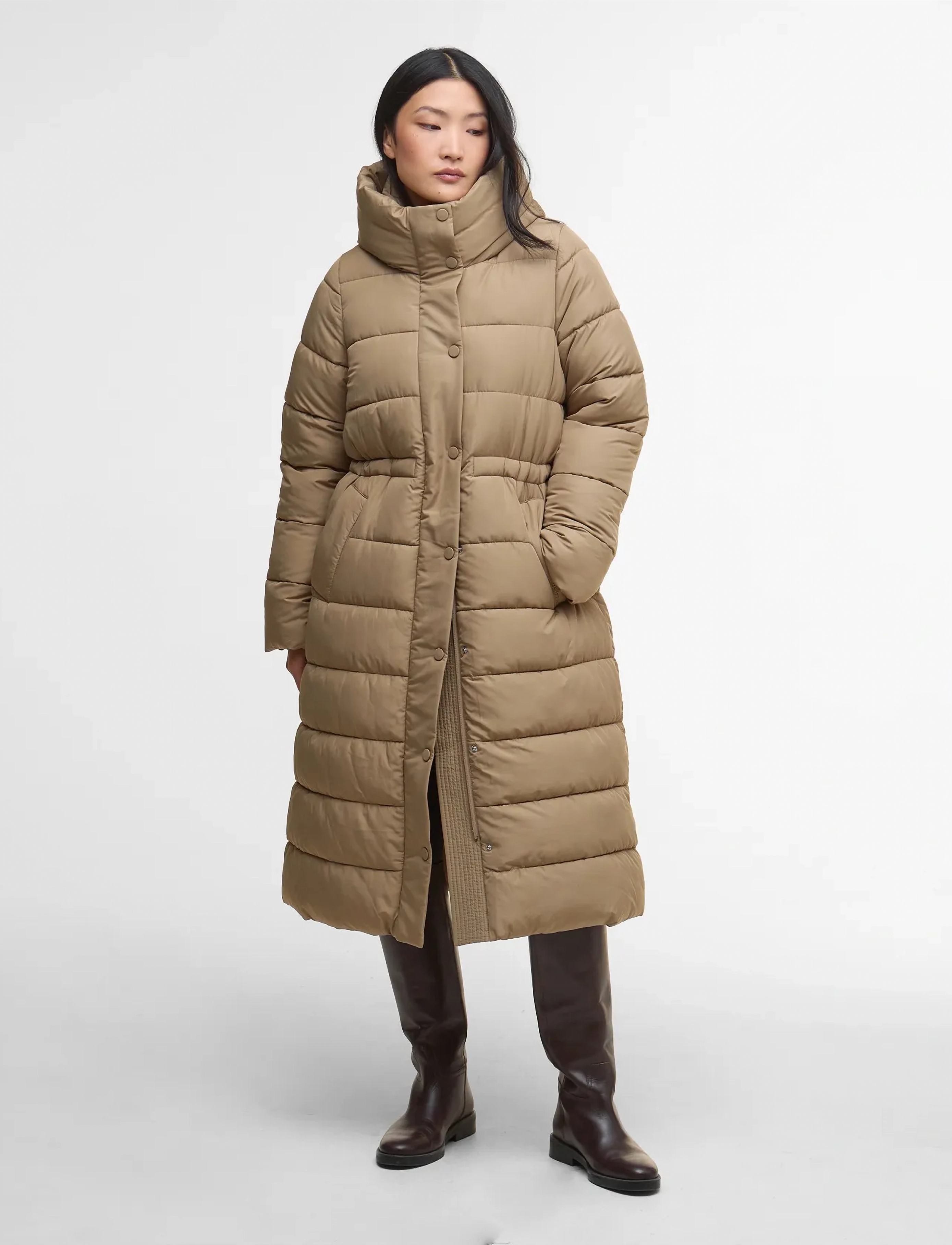 Barbour Barbour Freya Puffer Jacket, 42, Beige, Frakker > Vinterfrakker, Dame