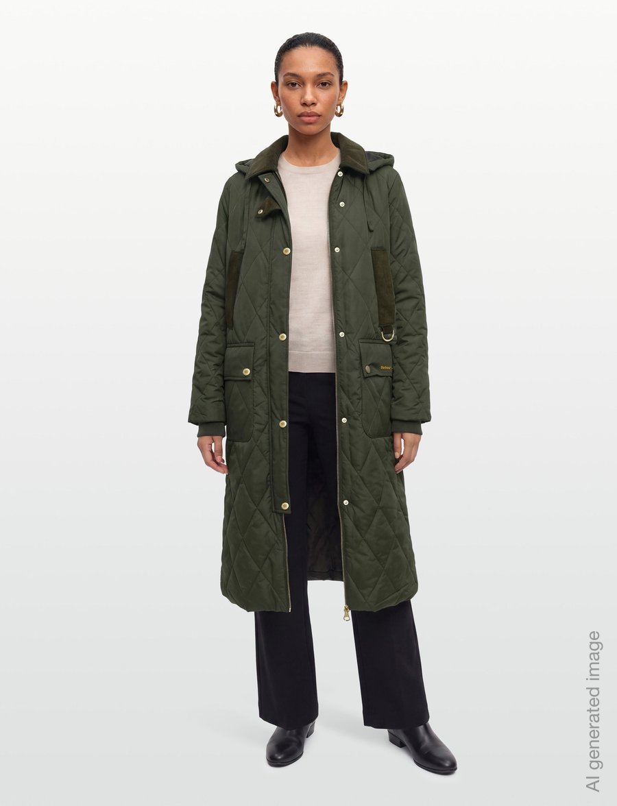 Barbour - Barbour Rudson Quilted Jacket - forårsjakker - olive/shadow classic - 0