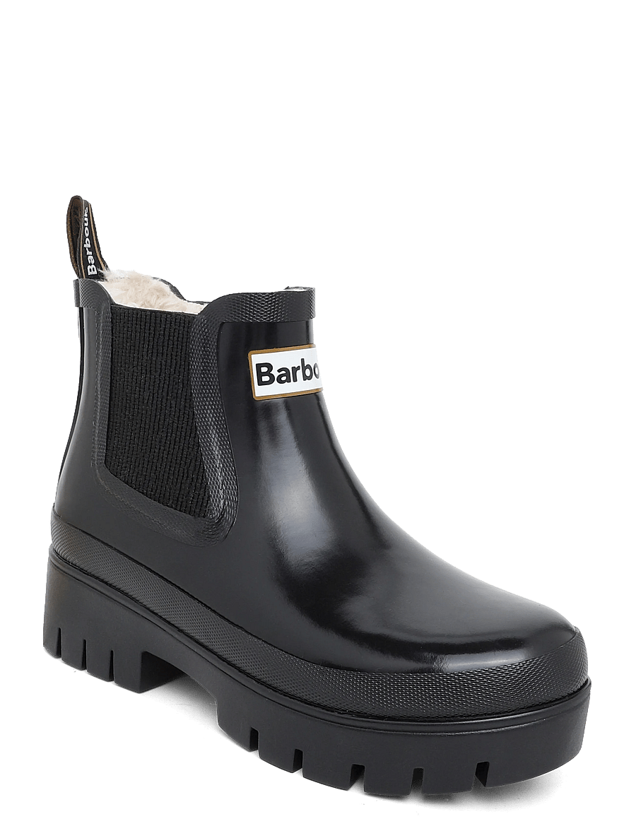 Barbour - Barbour Halton Faux Fur Welly - gummistøvler - black gloss - 0
