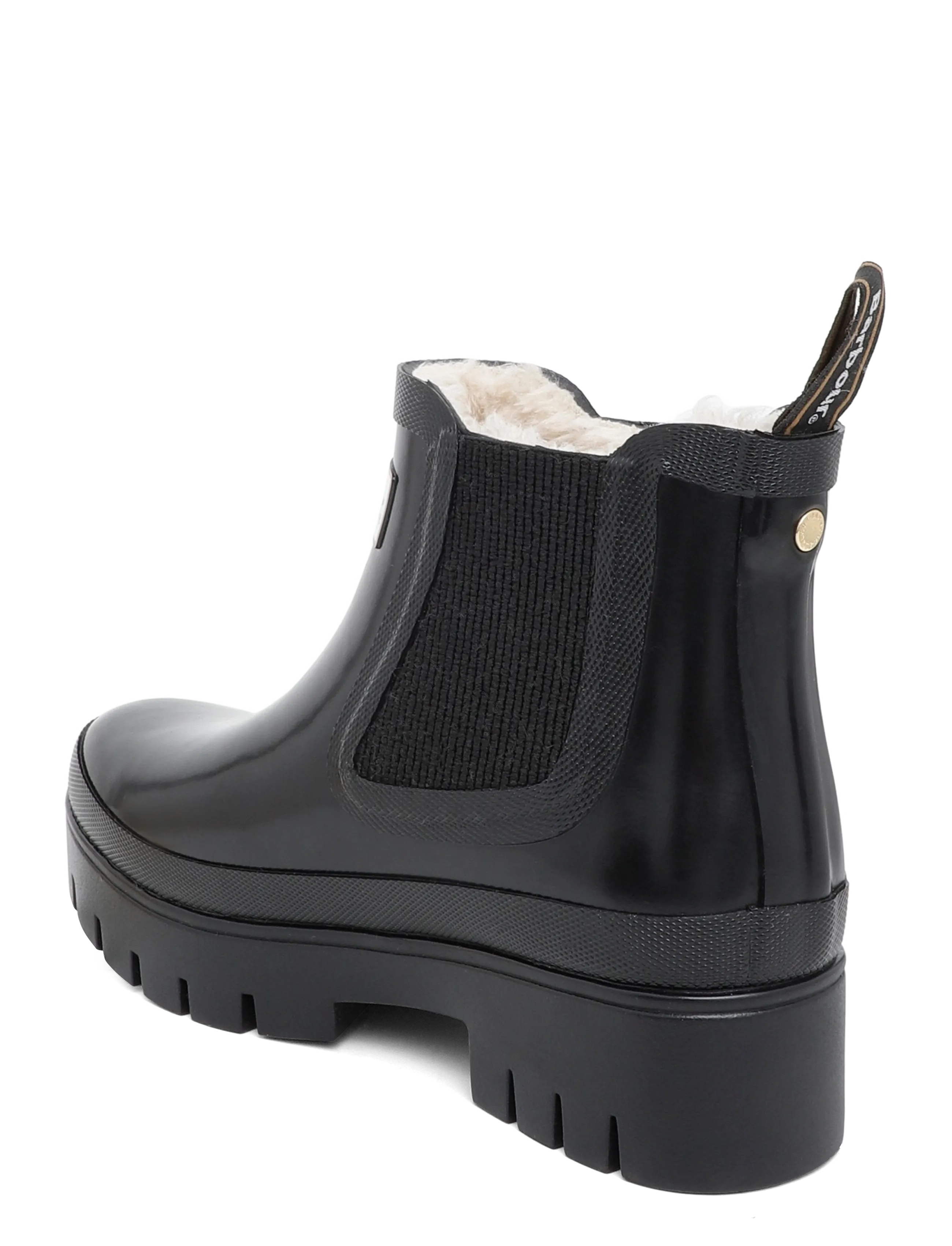 Barbour - Barbour Halton Faux Fur Welly - gummistøvler - black gloss - 1