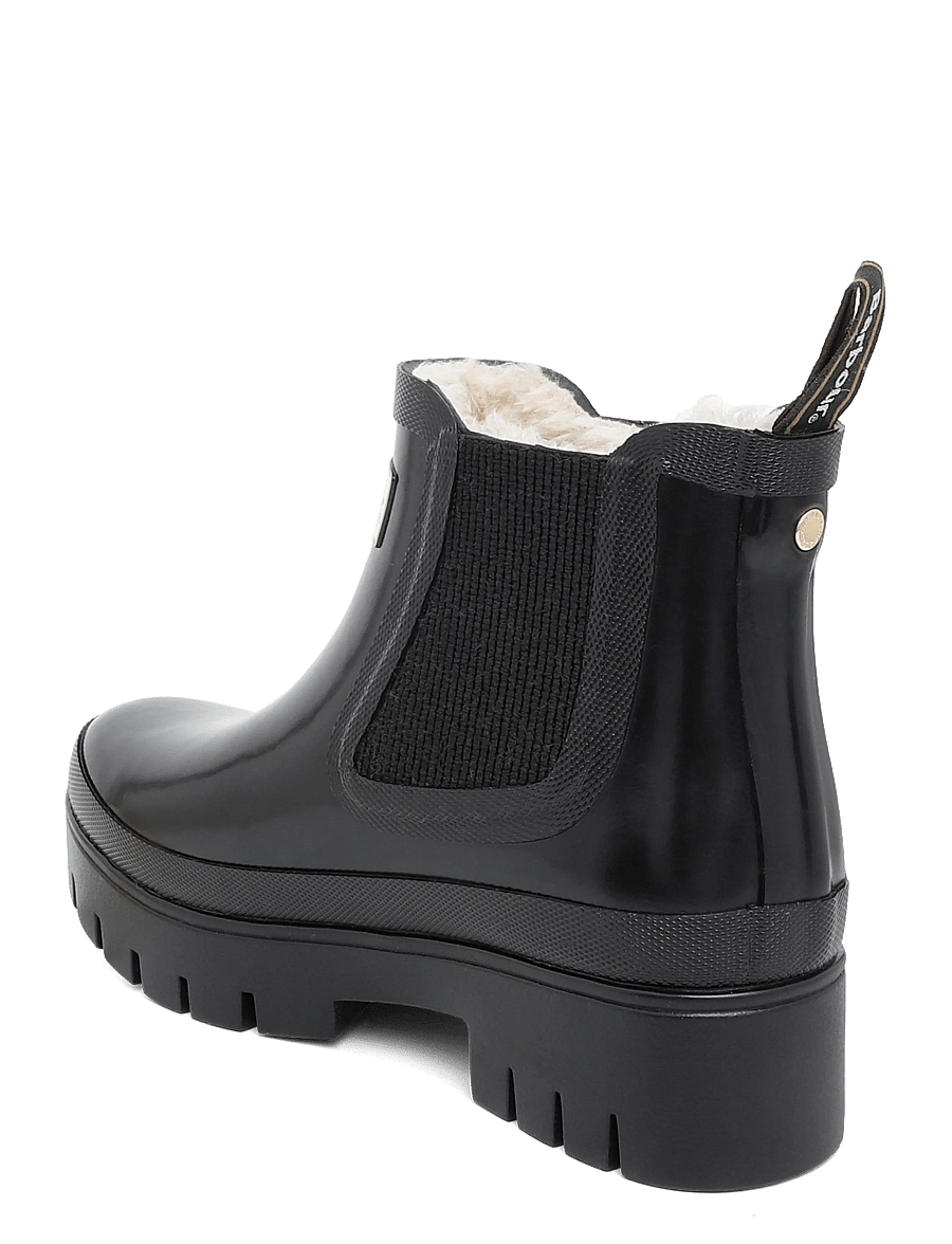 Barbour - Barbour Halton Faux Fur Welly - gummistøvler - black gloss - 1