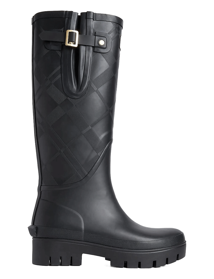 Barbour - Barbour Leighton Tartan Tall Welly - kniehohe stiefel - black - 0