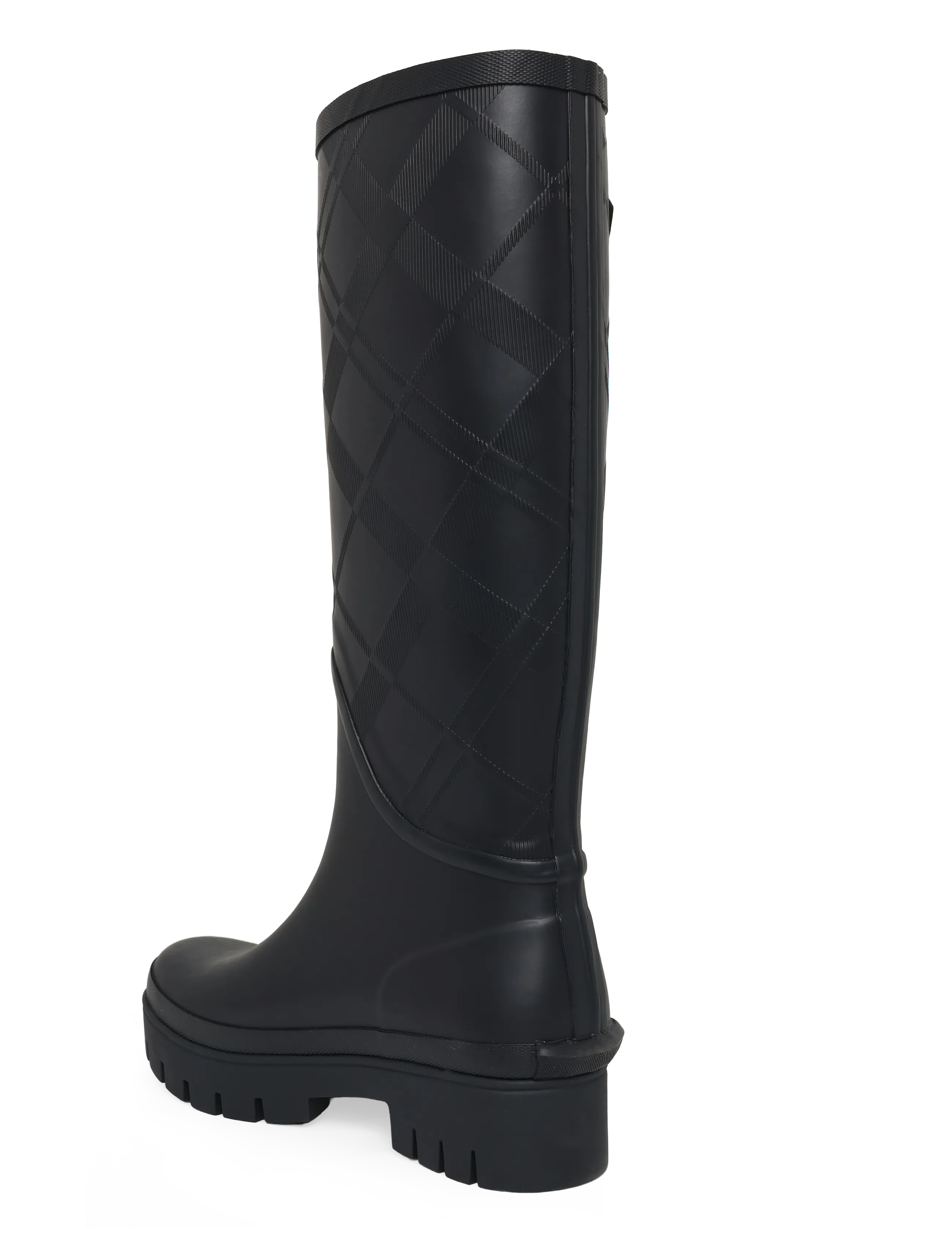 Barbour - Barbour Leighton Tartan Tall Welly - knähöga stövlar - black - 1