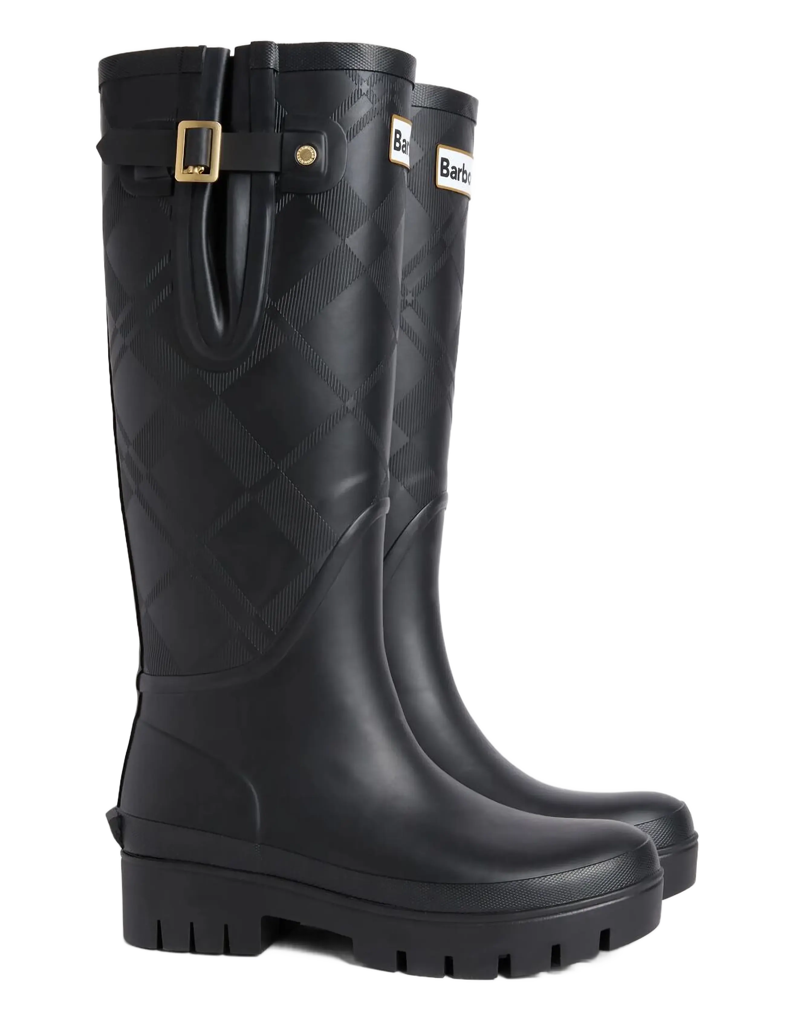Barbour - Barbour Leighton Tartan Tall Welly - kniehohe stiefel - black - 1