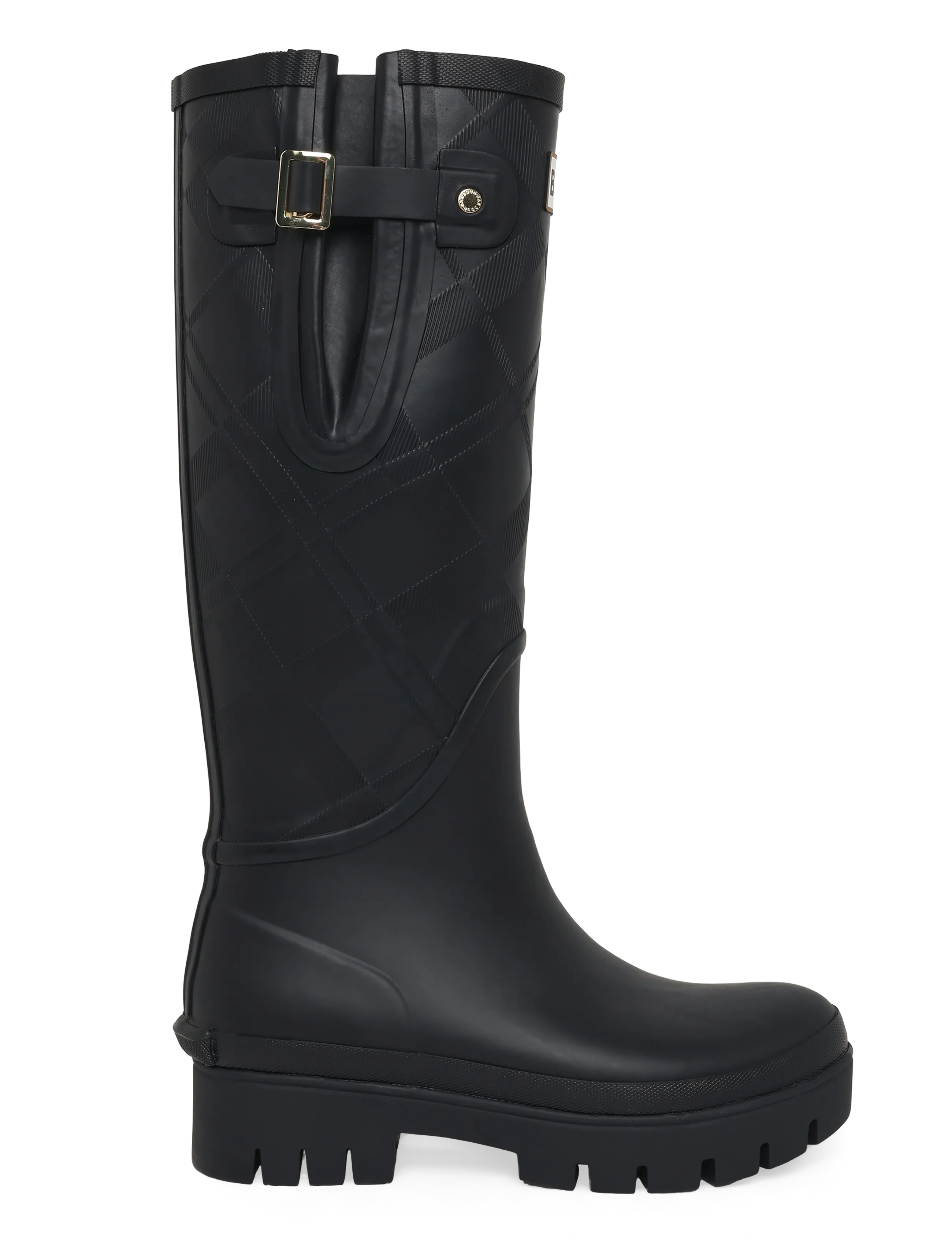Barbour - Barbour Leighton Tartan Tall Welly - knähöga stövlar - black - 2