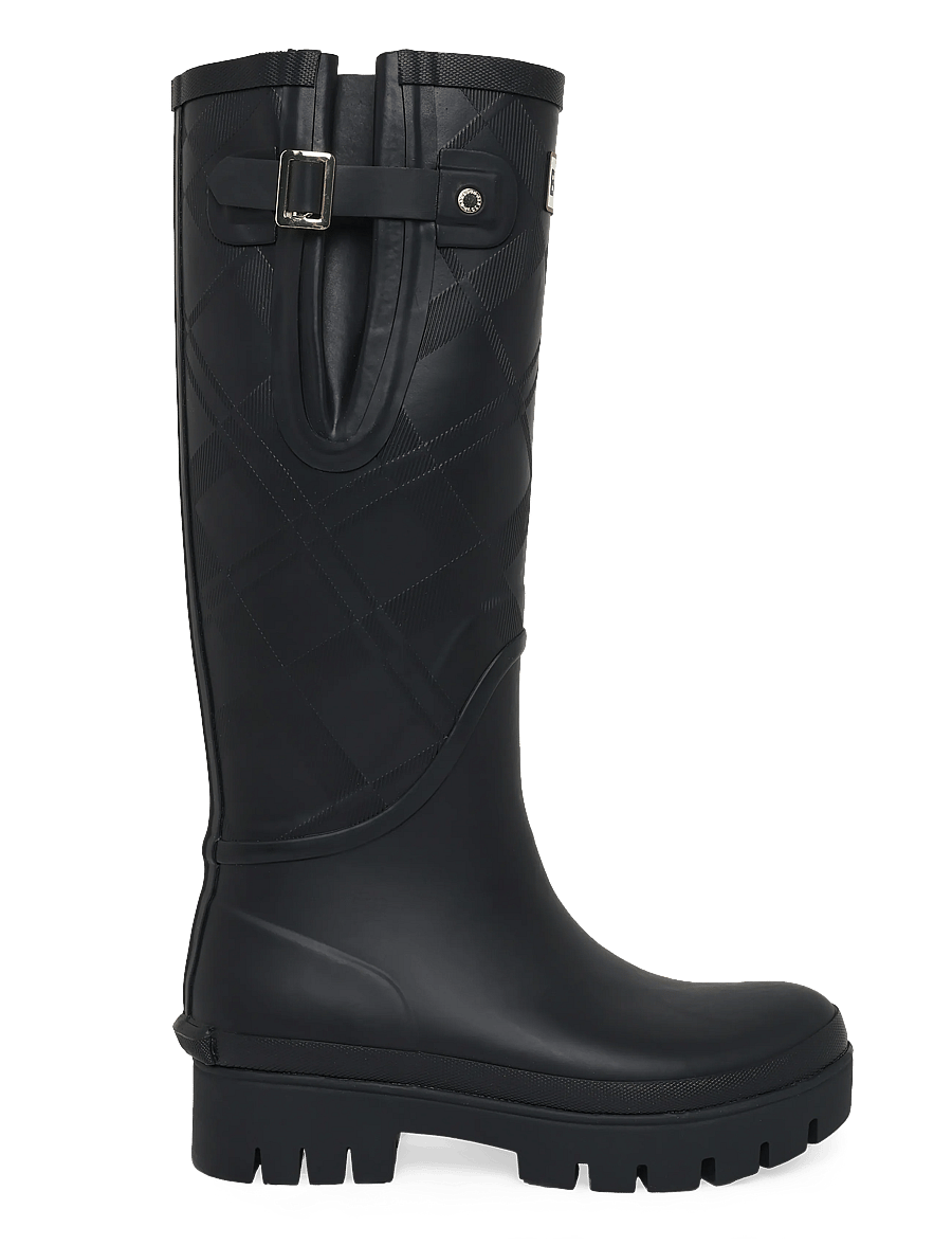 Barbour - Barbour Leighton Tartan Tall Welly - knähöga stövlar - black - 2