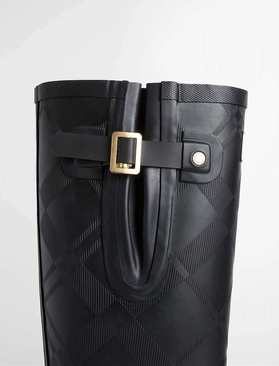 Barbour - Barbour Leighton Tartan Tall Welly - kniehohe stiefel - black - 5