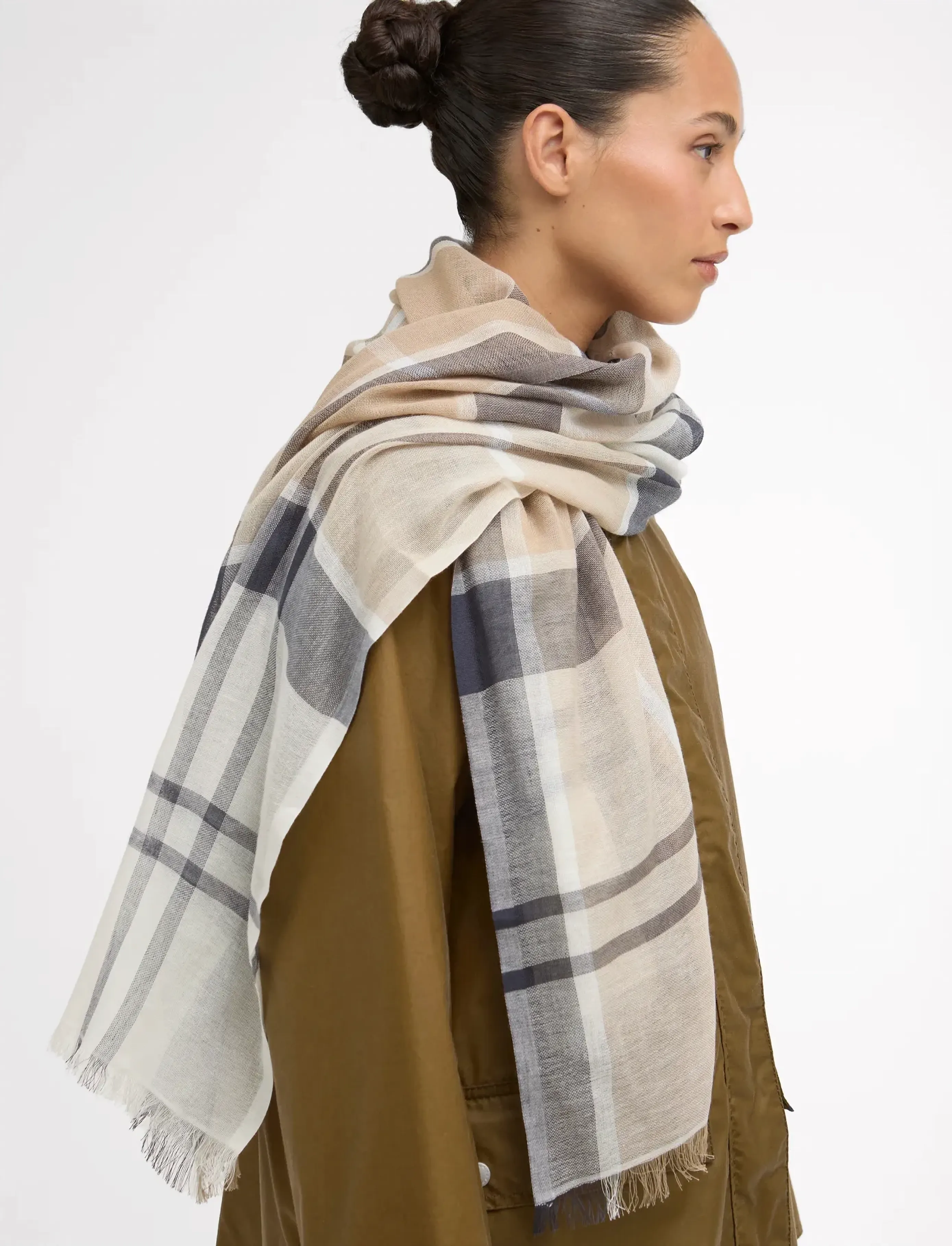 Barbour Barbour Abigail Scarf - Tørklæder - DRESS NAVY / multi