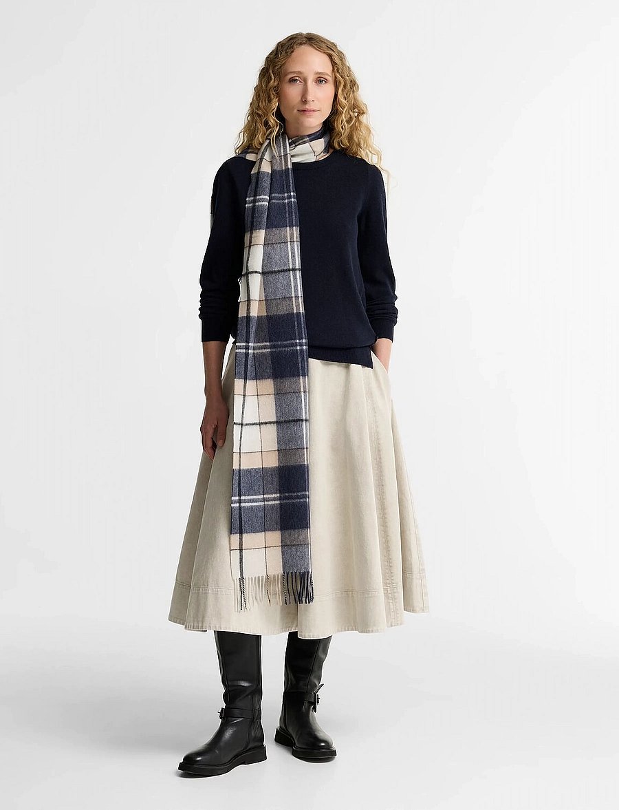Barbour - Babrour Tartan Cashmere Scarf - kaschmir - lt birchwood dress tartan - 0