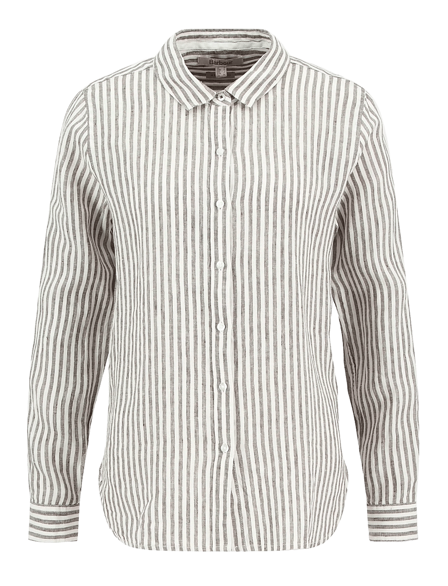 Barbour - Barbour Marine Shirt - linneskjortor - dusky khaki stripe - 1