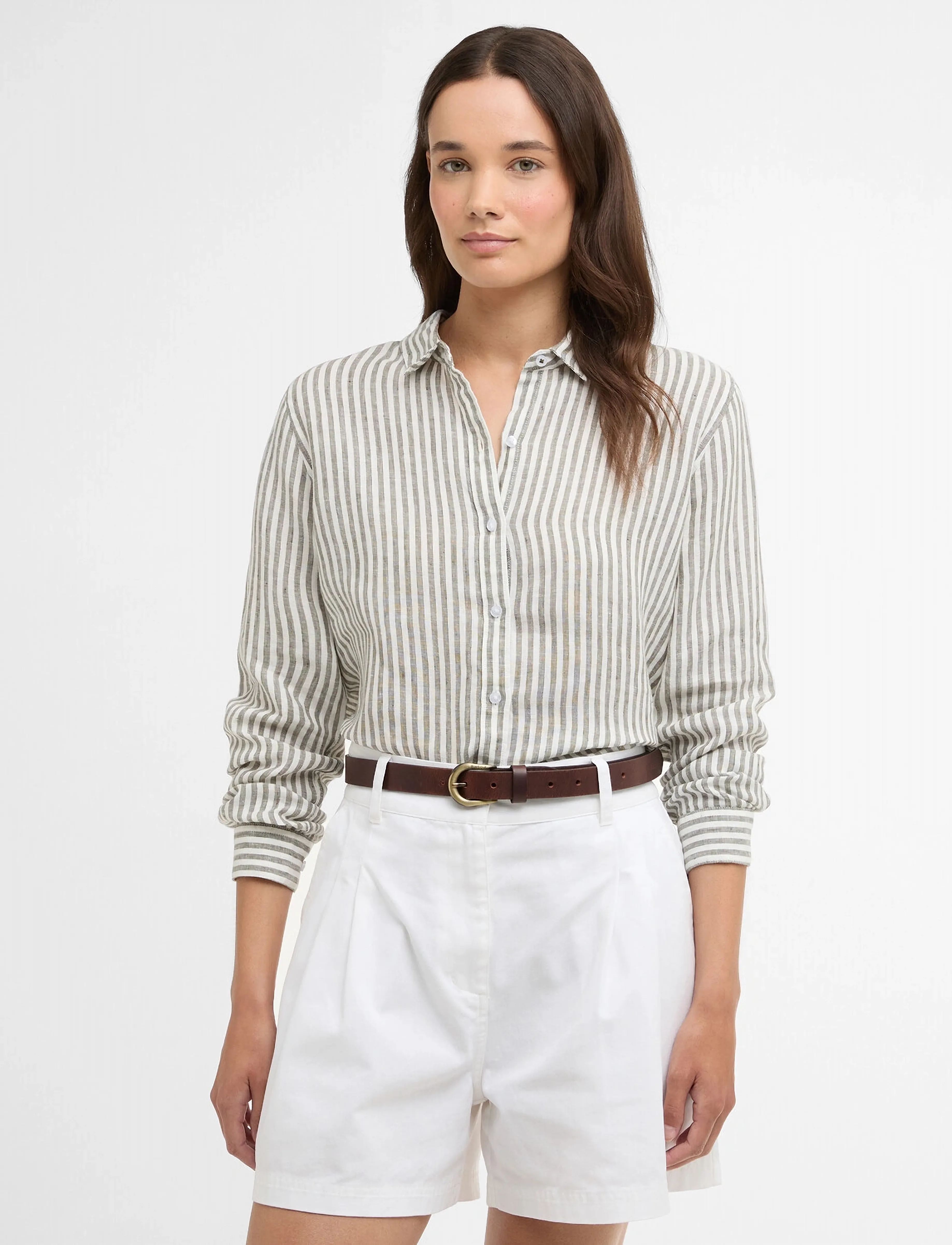 Barbour Barbour Marine Shirt, 38, Cream, Skjorter > Langærmede, Dame