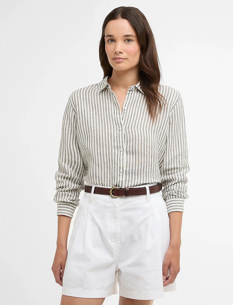Barbour - Barbour Marine Shirt - hørskjorter - dusky khaki stripe - 0