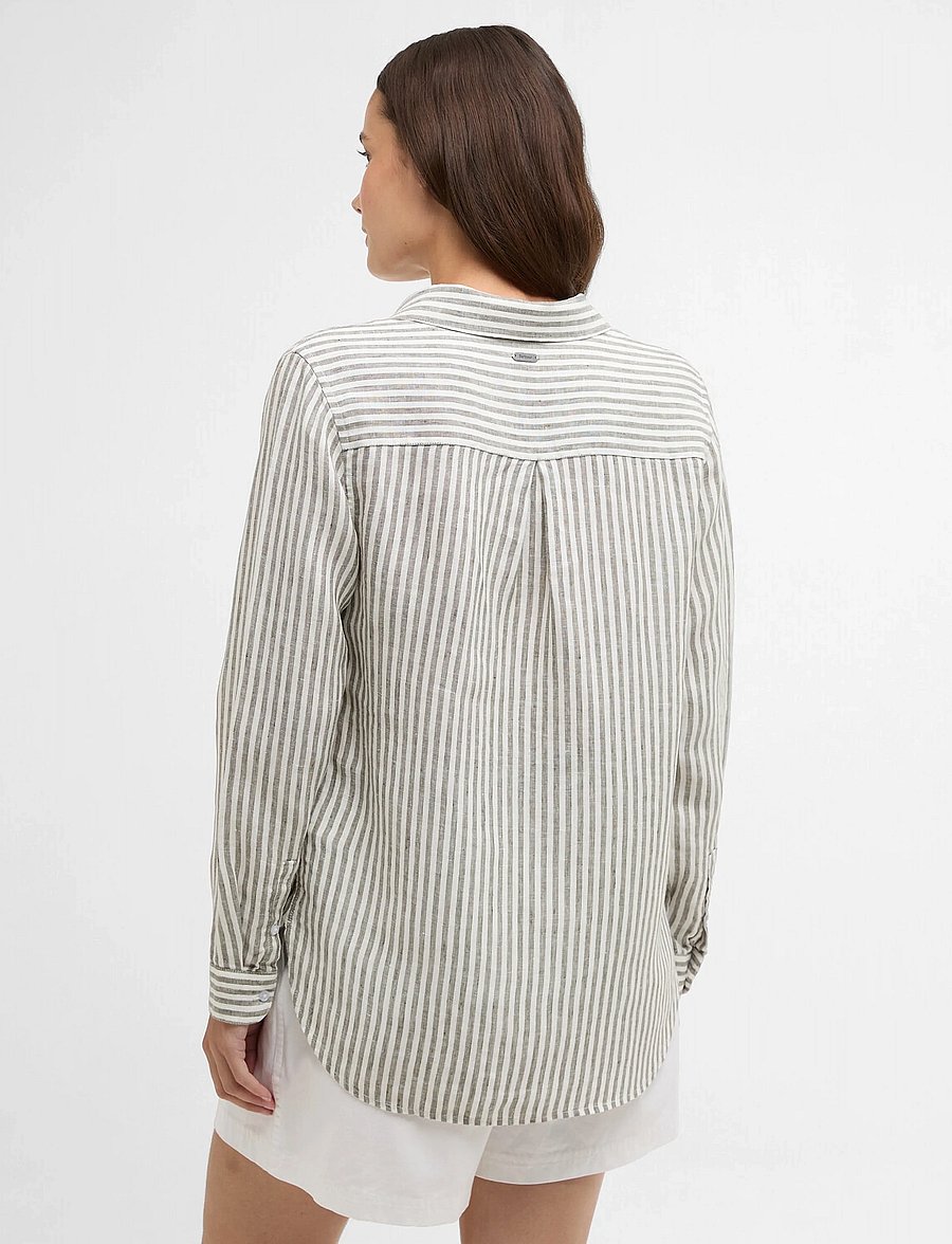 Barbour - Barbour Marine Shirt - linneskjortor - dusky khaki stripe - 2