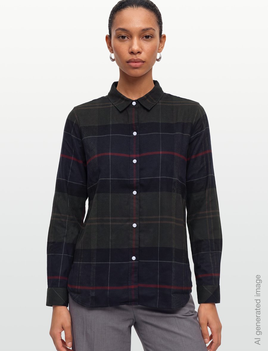 Barbour - Barbour Anna Shirt - långärmade skjortor - shadow tartan - 3