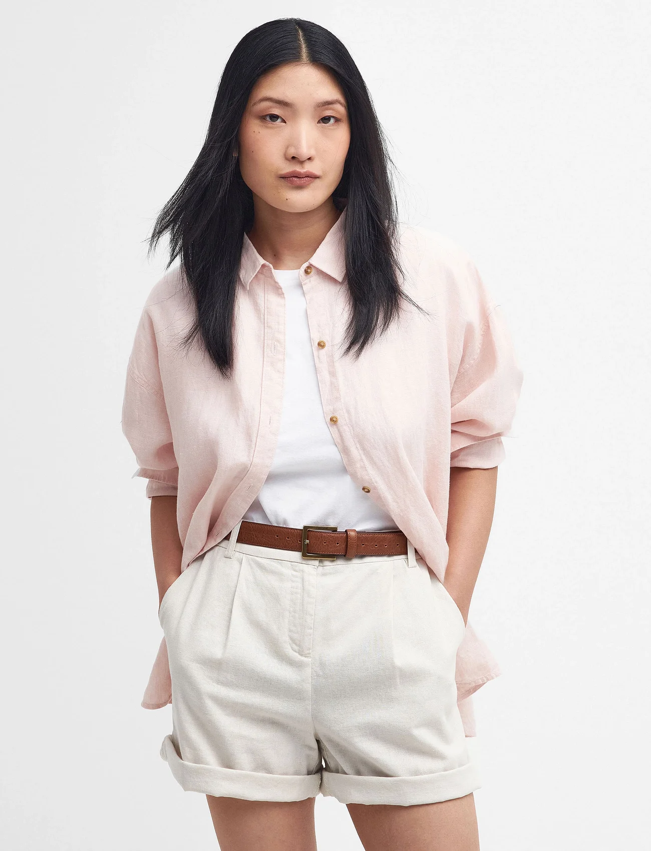 Barbour - Barbour Hampton Shirt - lina krekli - primrose pink - 0
