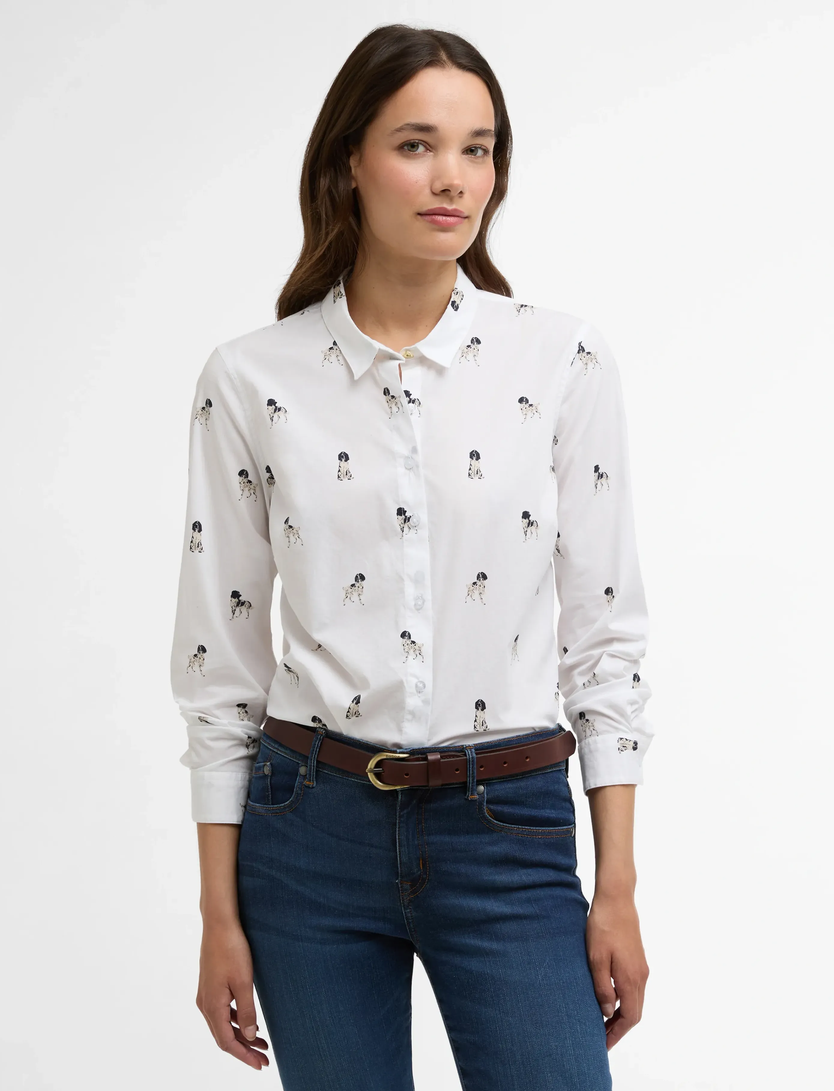 Barbour Barbour Brambles Shirt, 46, White, Skjorter > Langærmede, Dame
