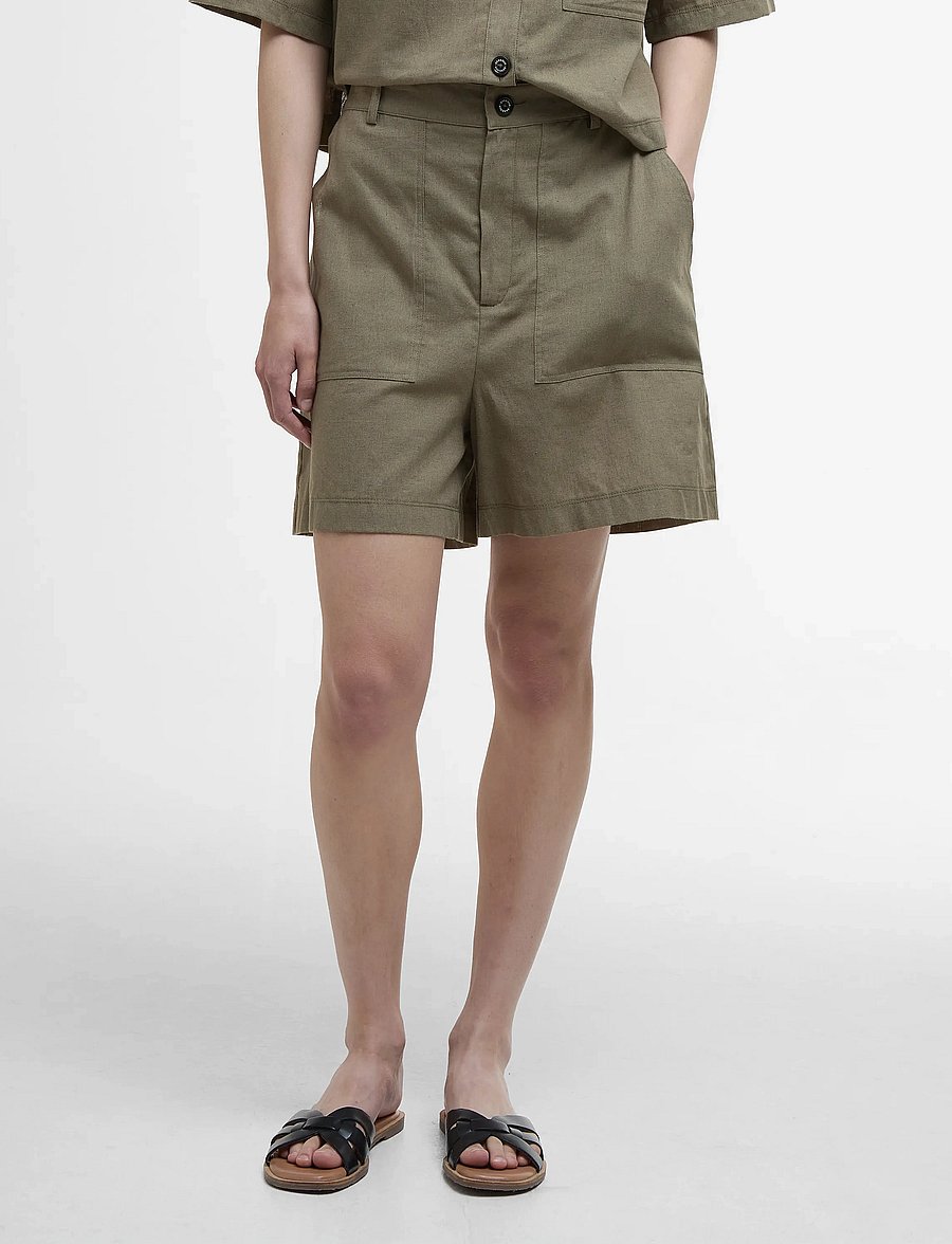Barbour - Barbour Cary Shorts - leinen-shorts - dusky green - 0