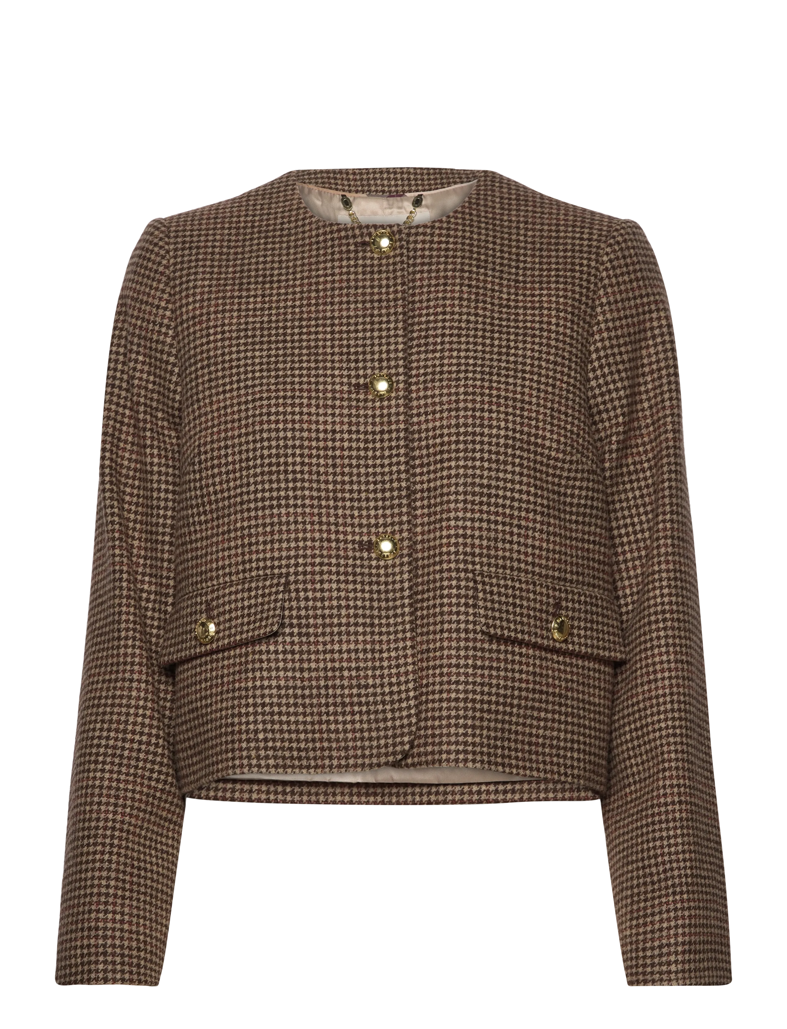 Barbour Barbour Corina Collarless Tailored Jacket, 40, Brown, Jakker > Uldjakker, Dame