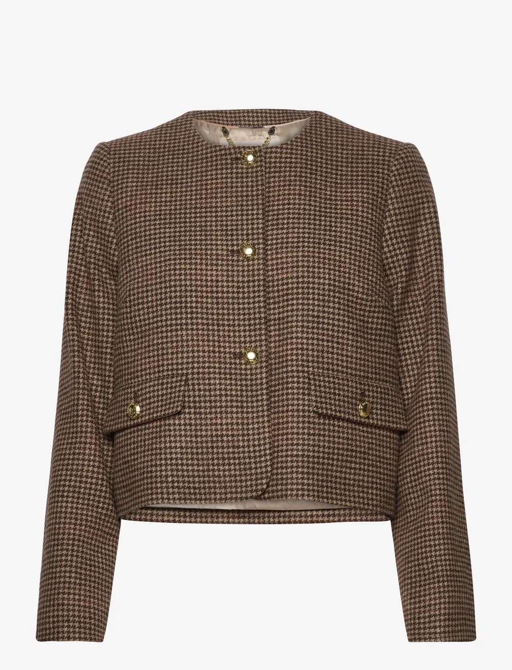 Barbour - Barbour Corina Collarless Tailored Jacket - wolljacken - brown - 0