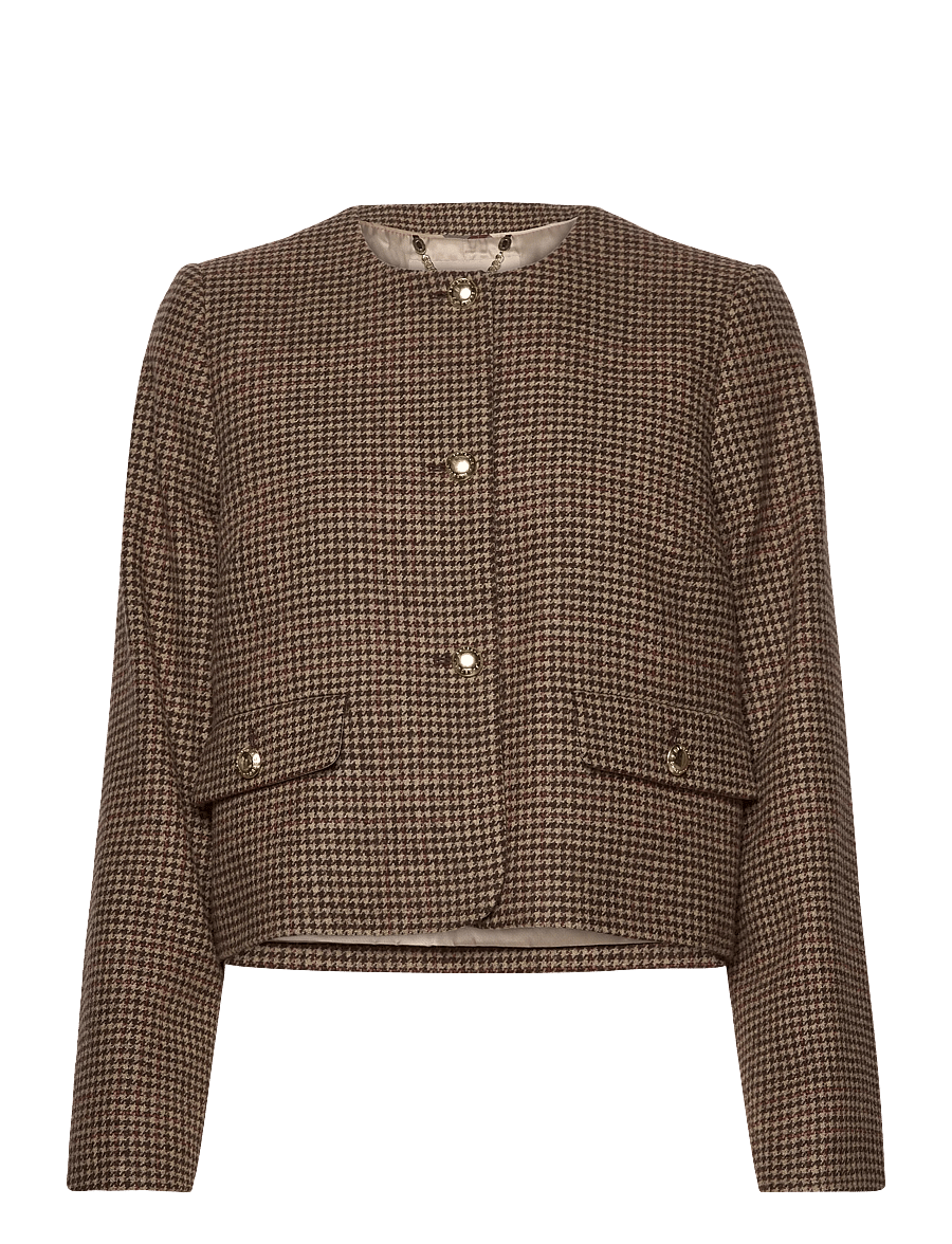 Barbour - Barbour Corina Collarless Tailored Jacket - ulljackor - brown - 0