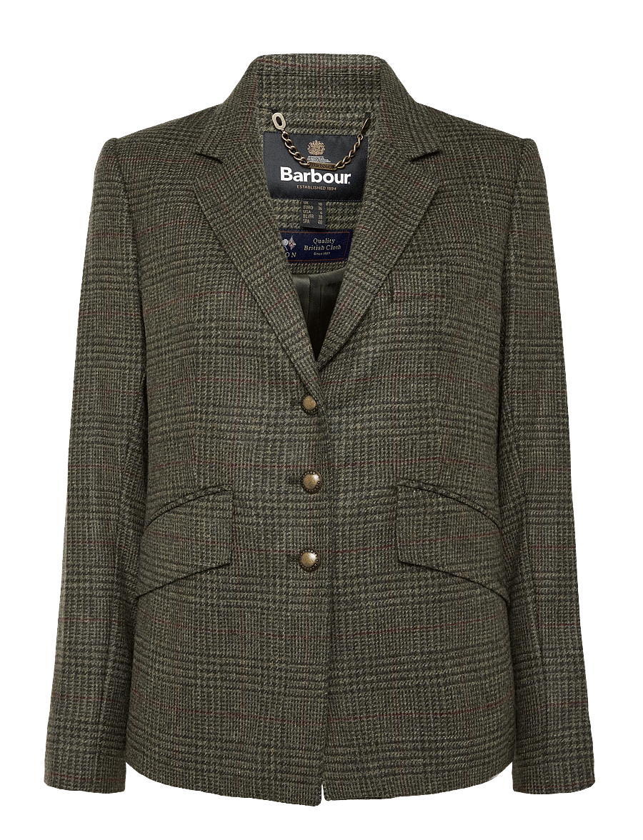 Barbour - Barbour Browning Tailored Jacket - einreihige blazer - olive prince of wales check - 0
