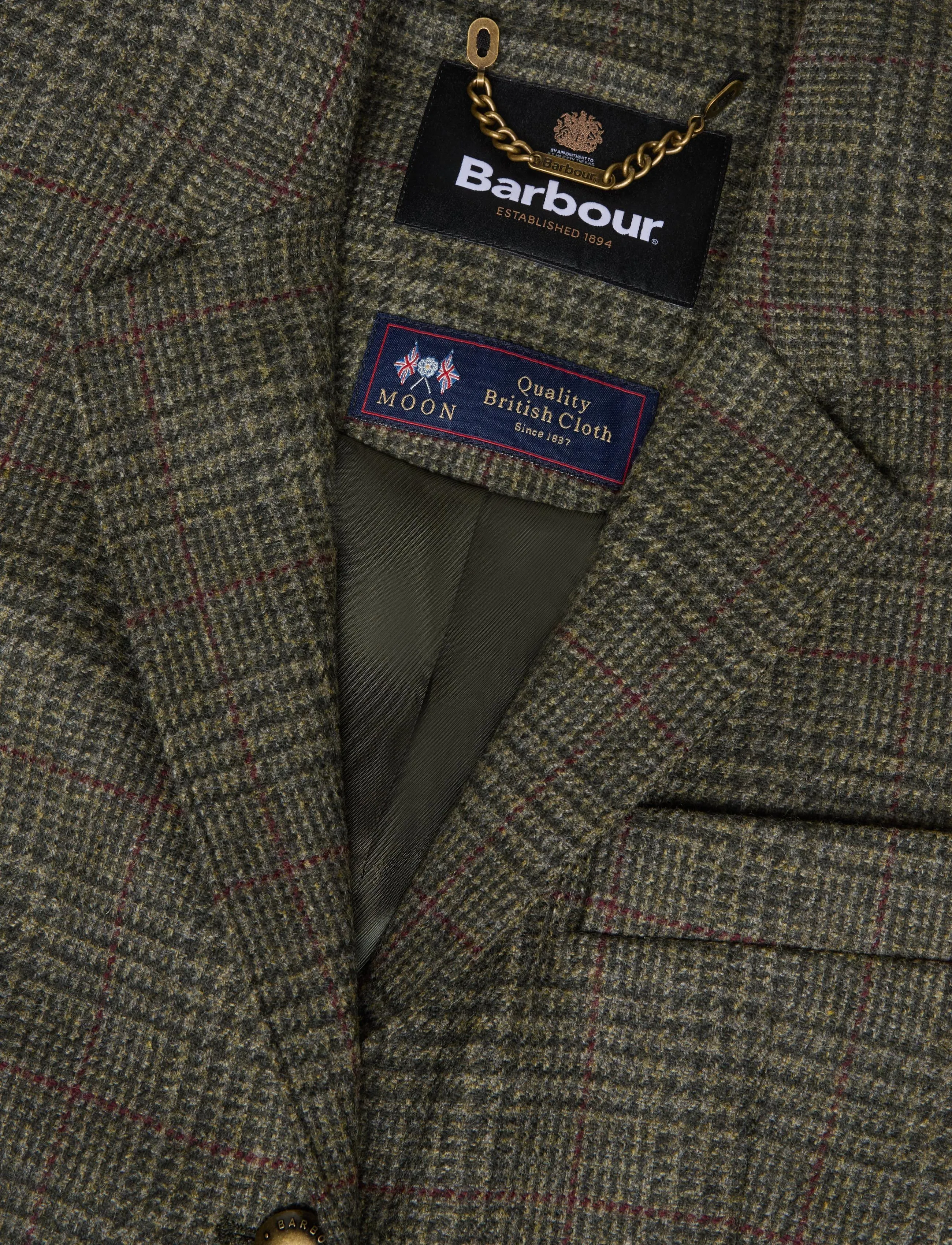 Barbour - Barbour Browning Tailored Jacket - einreihige blazer - olive prince of wales check - 2