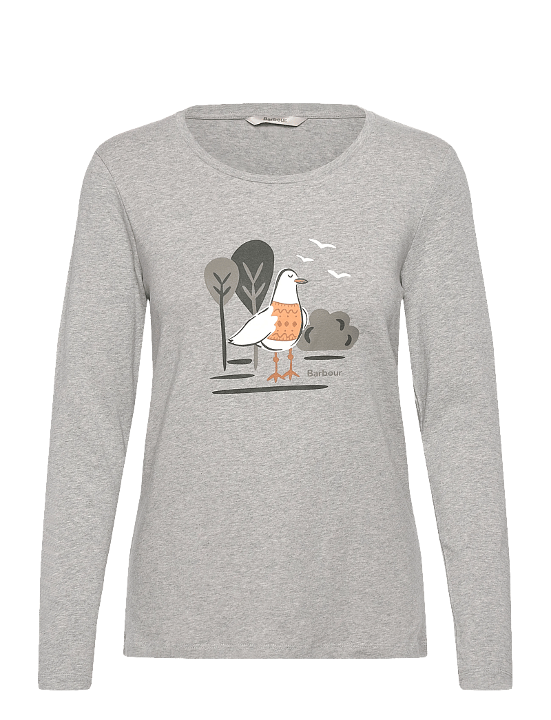 Barbour - Barbour Hedley LS T-shirt - langärmlige tops - grey - 0