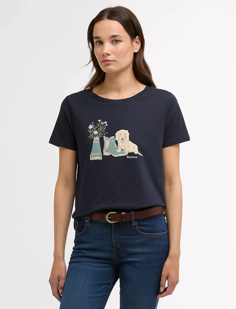 Barbour - Barbour Brambles Tee - t-shirts - navy - 0