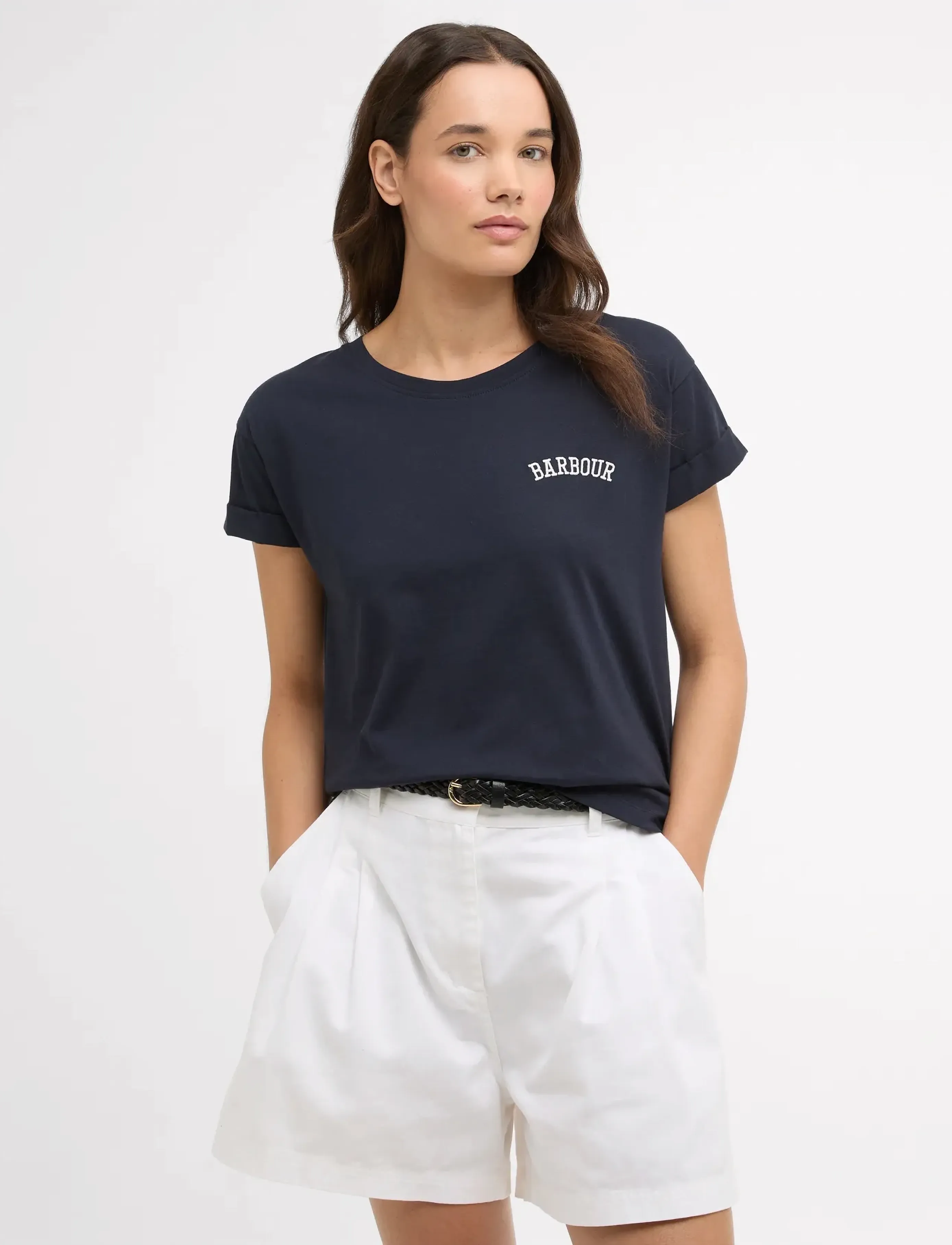 Barbour Bede T-Shirt, Kvinder, T-Shirt, Navy, Str: 42