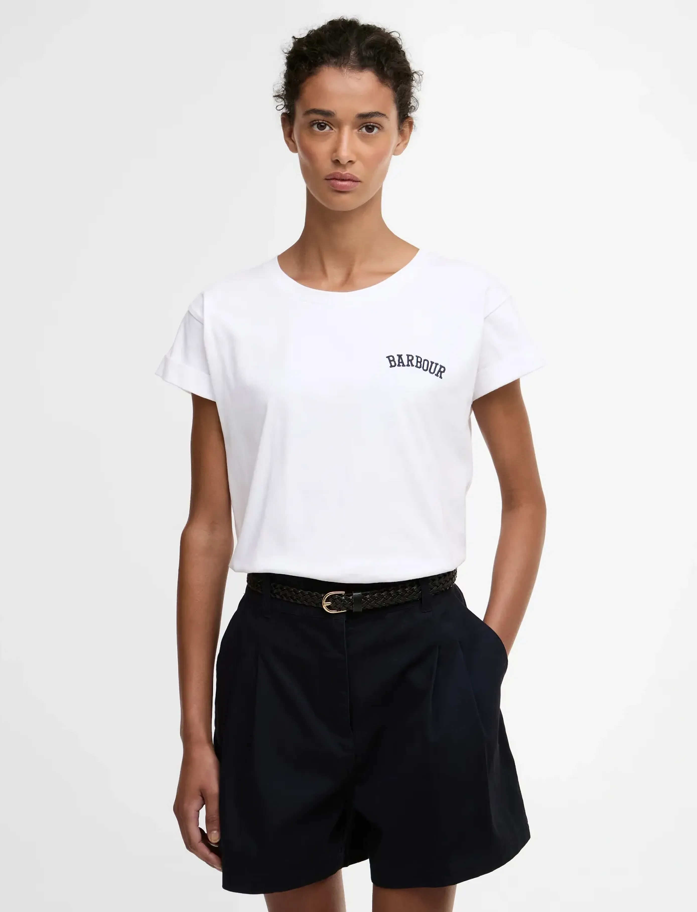 Barbour Bede T-Shirt, Kvinder, T-Shirt, Hvid, Str: 42