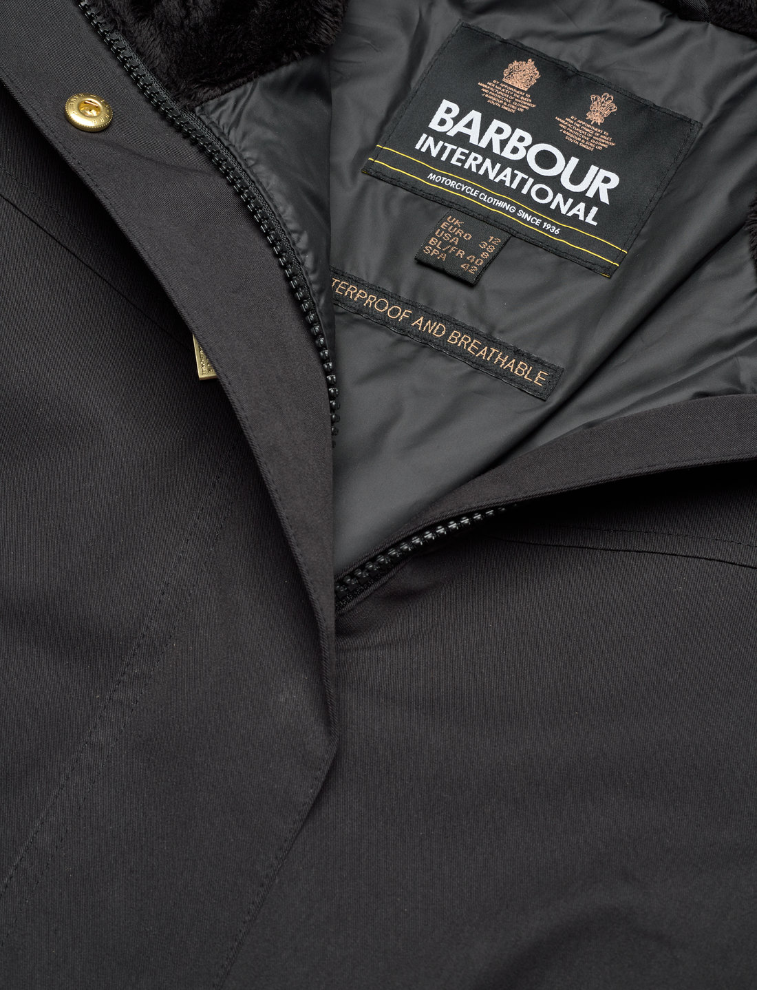 Barbour international moto green clutch deals parka