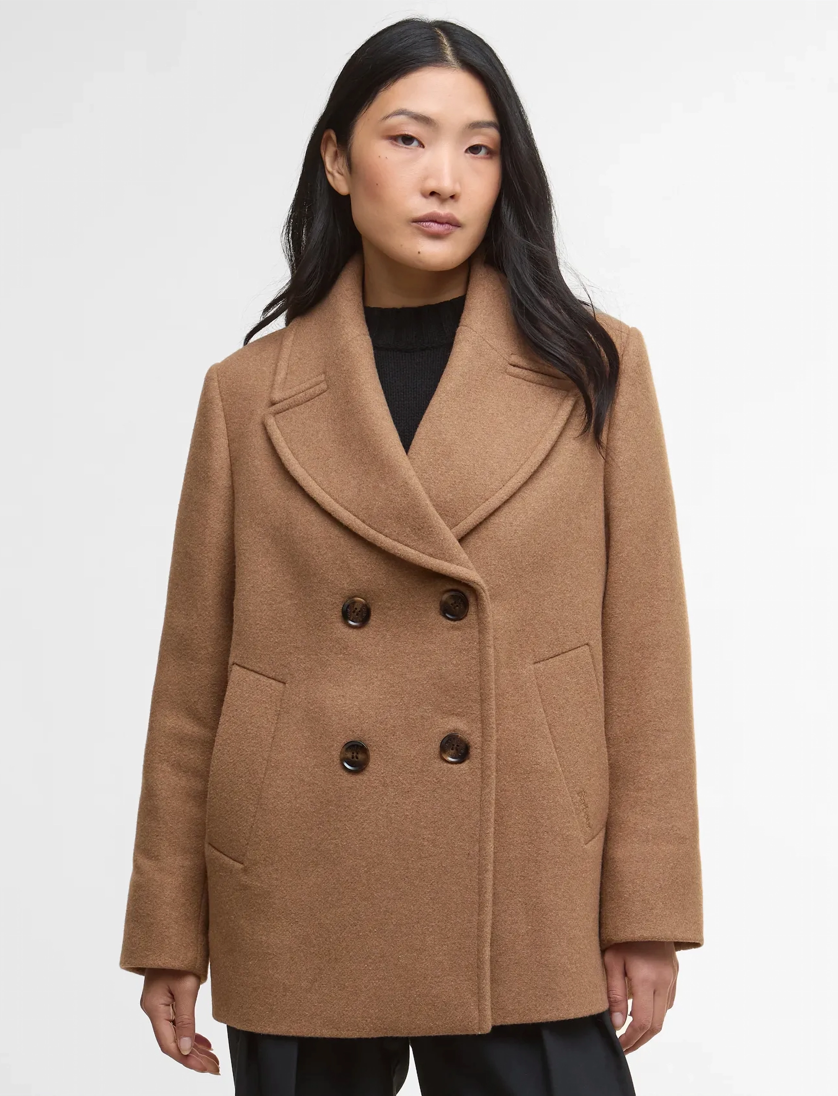 Barbour Barbour Indie Military Wool Peacoat - Tøj - CAMOUFLAGE / brown