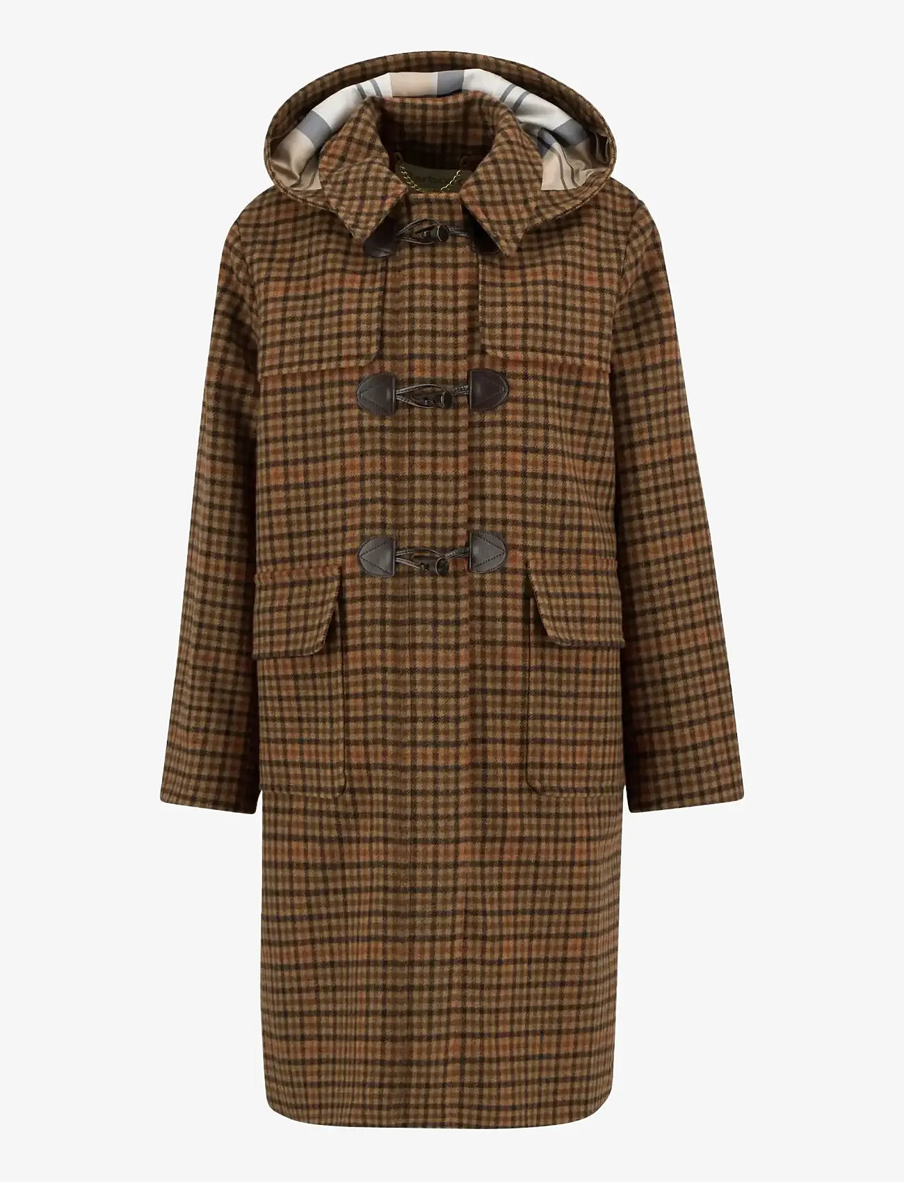 Barbour - Barbour Melody Check Wool Duffle Coat - ullkappor - brown - 1