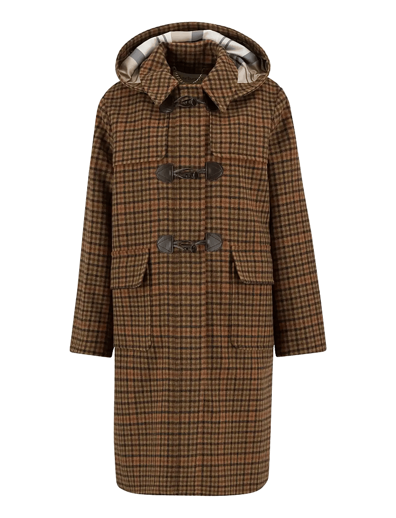 Barbour - Barbour Melody Check Wool Duffle Coat - ullkappor - brown - 1
