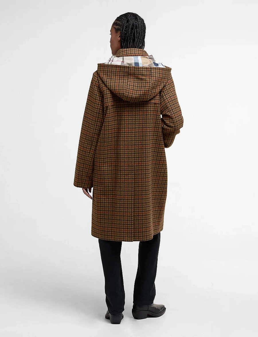 Barbour - Barbour Melody Check Wool Duffle Coat - winterjacken - brown - 2
