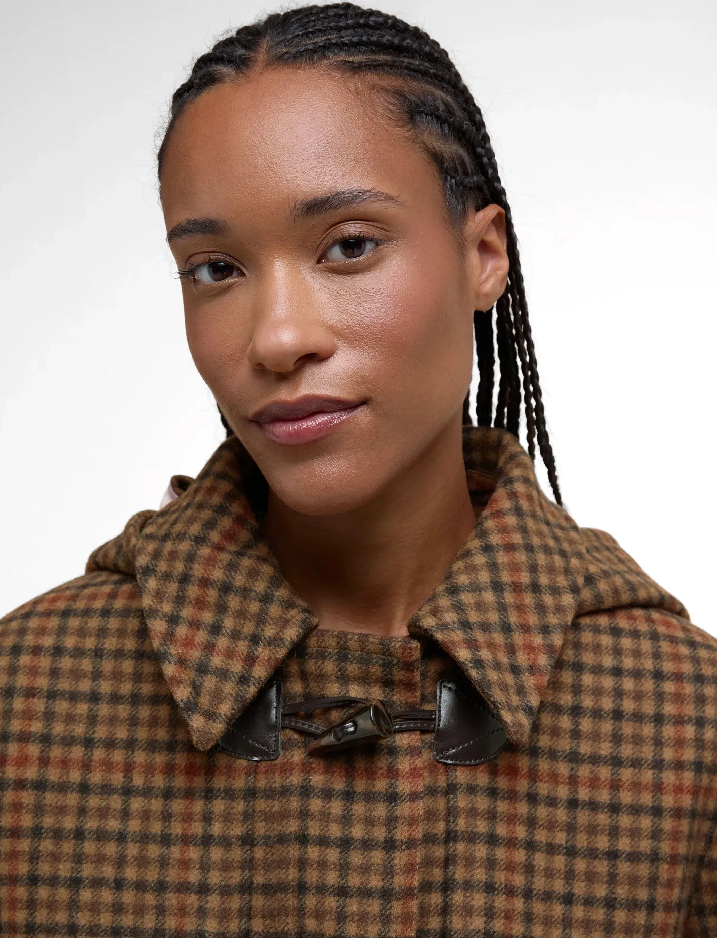 Barbour - Barbour Melody Check Wool Duffle Coat - brown - 4