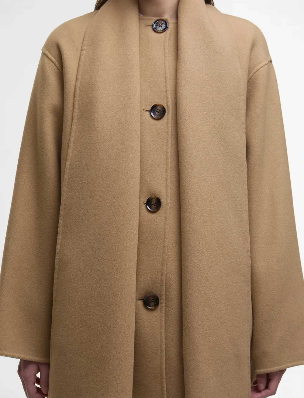 Barbour - Barbour Clementine Wool Scarf Coat - villased jakid - camouflage - 5